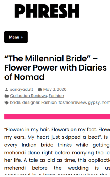 “The Millennial Bride” – Flower Power with Diaries of Nomad: Phresh