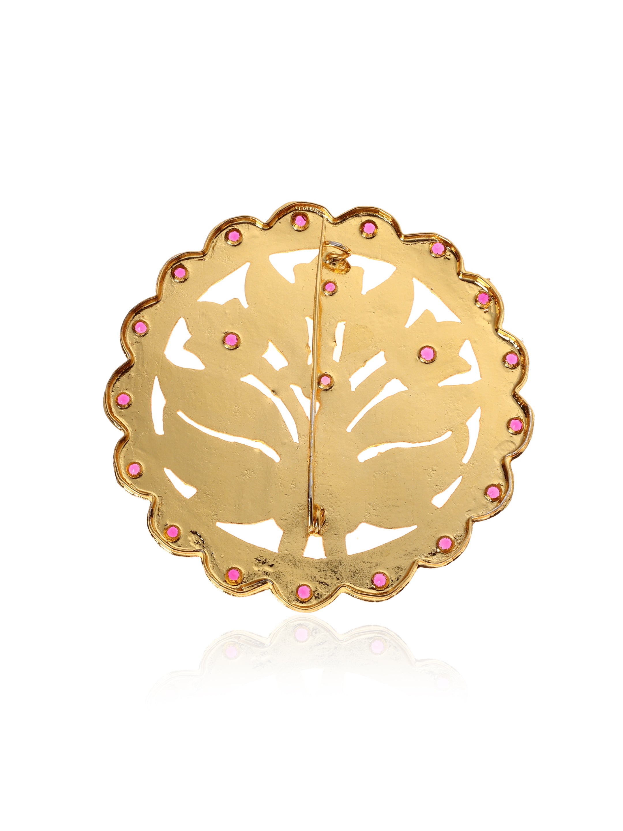 Hiba Gold Tone Silver Brooch