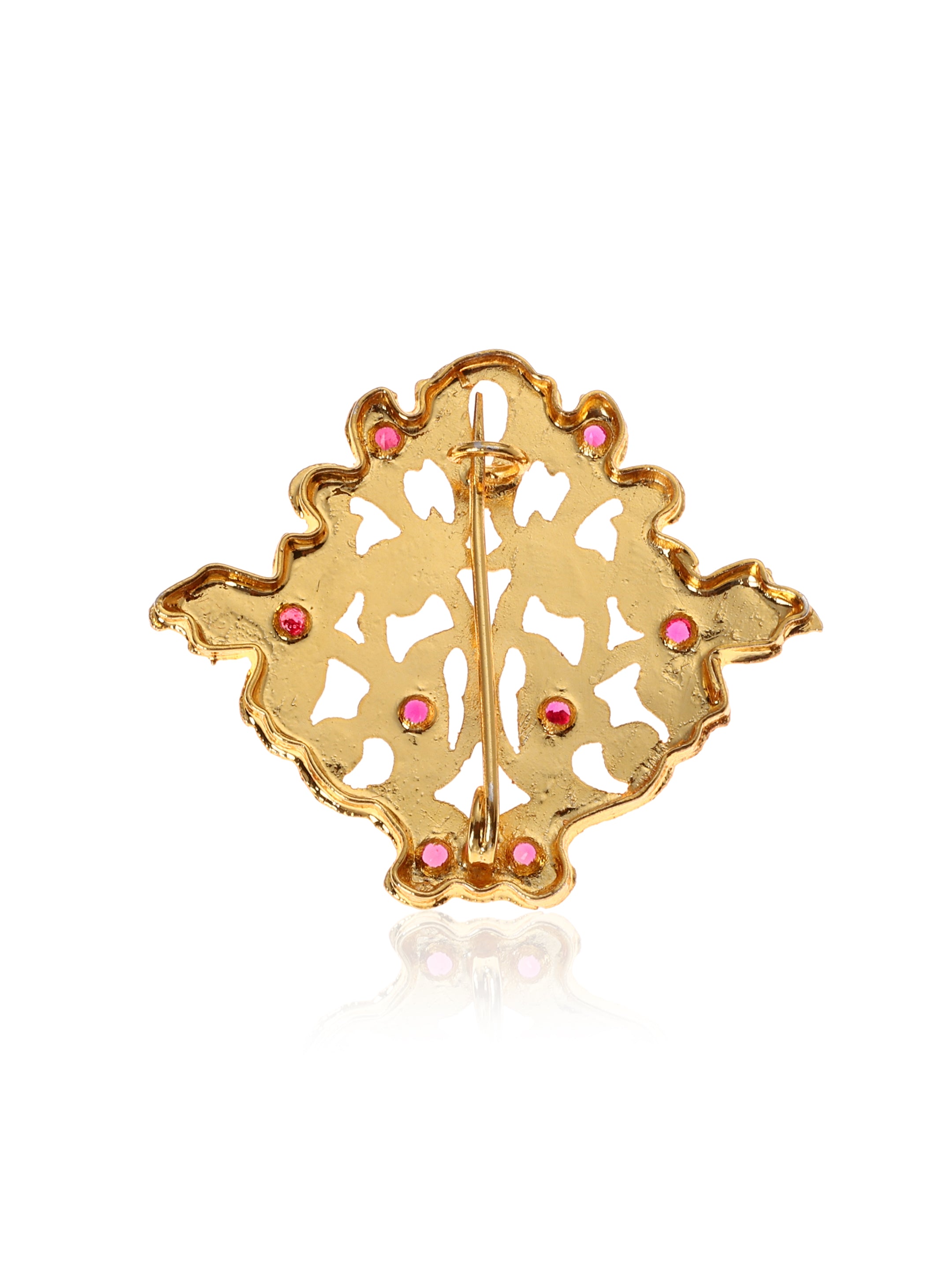 Amina Gold Tone Silver Brooch