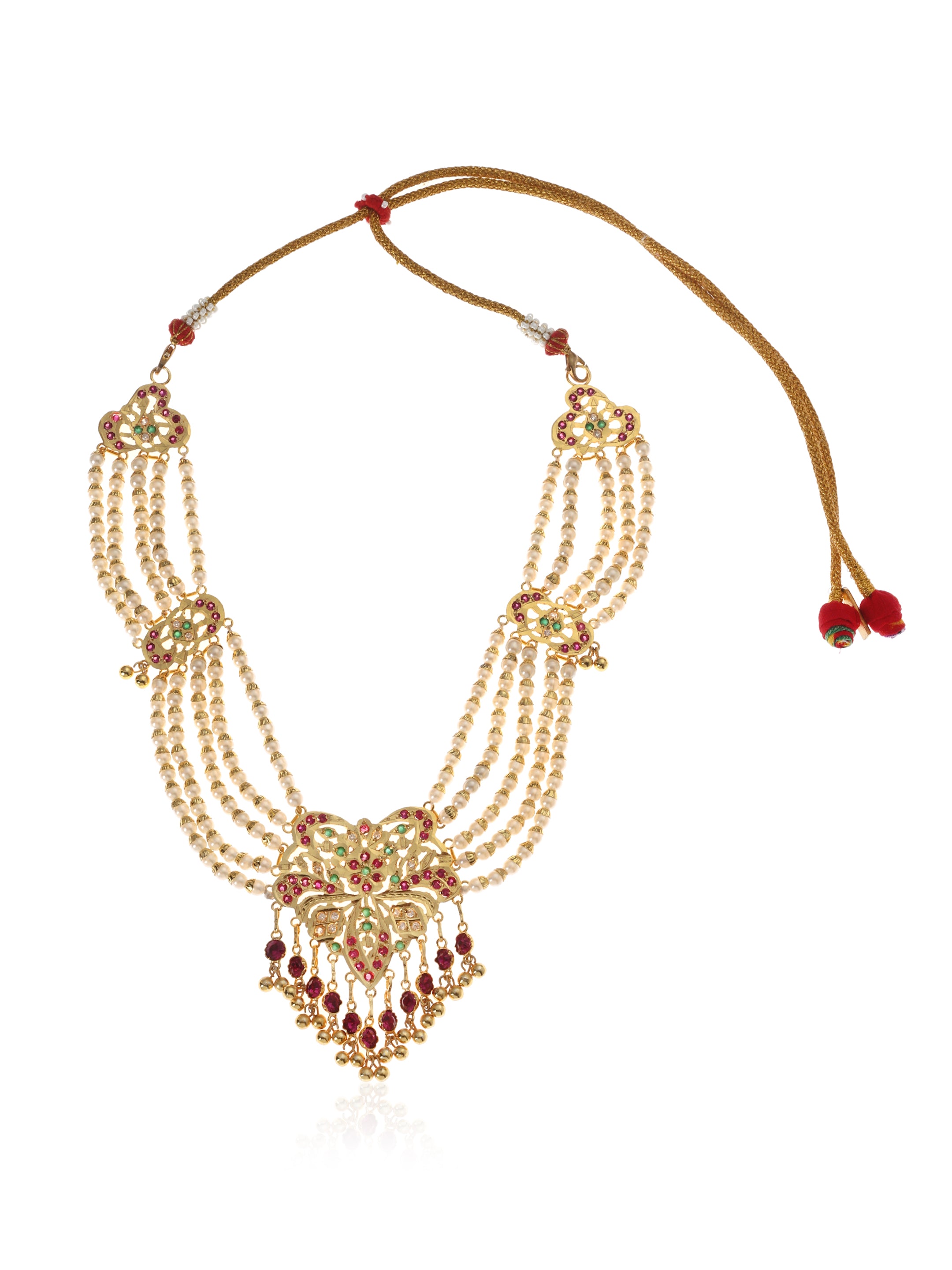 Junaina Gold Tone Silver Necklace & Earrings