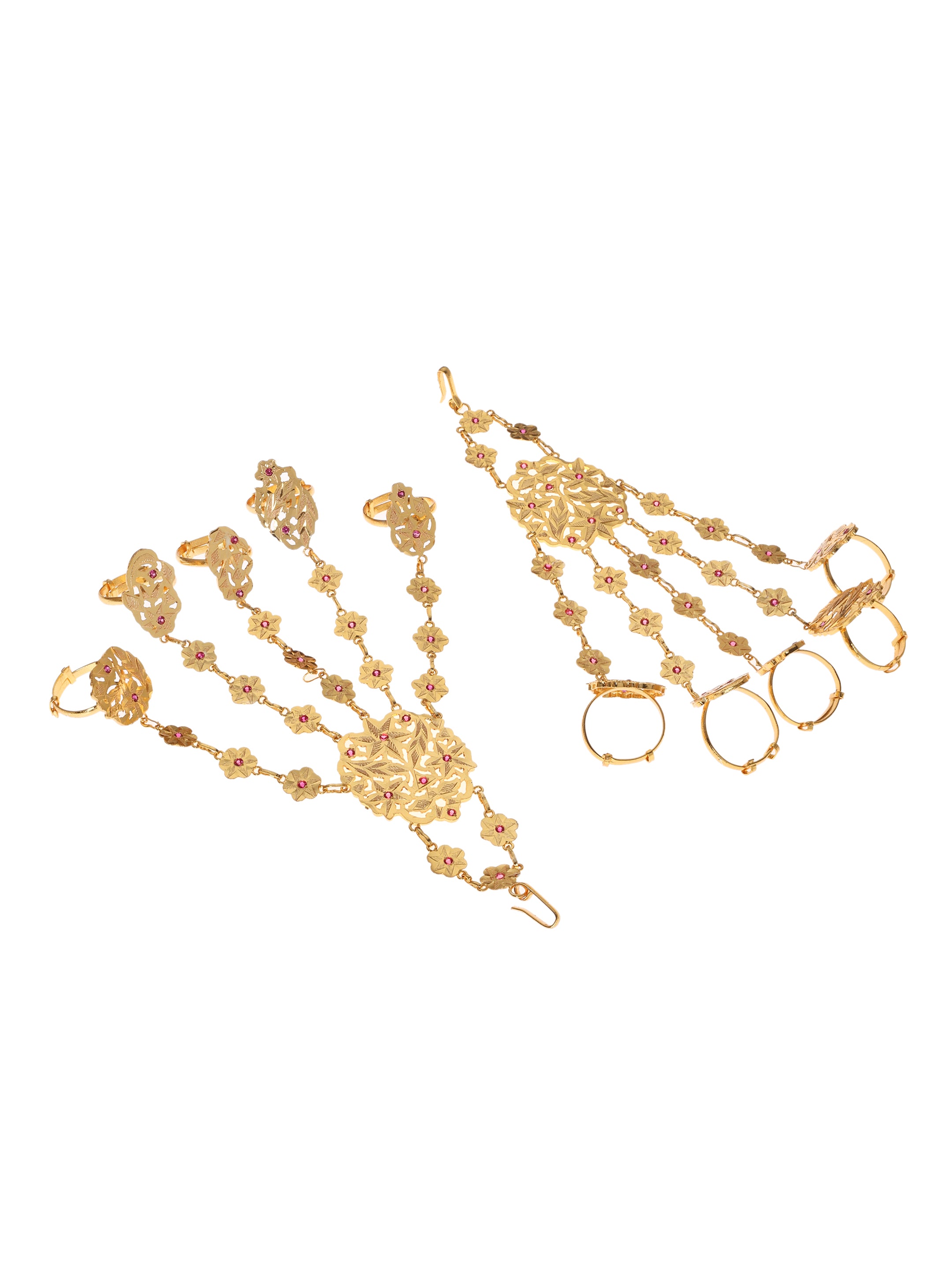 Myra Gold Tone Silver Hathphool