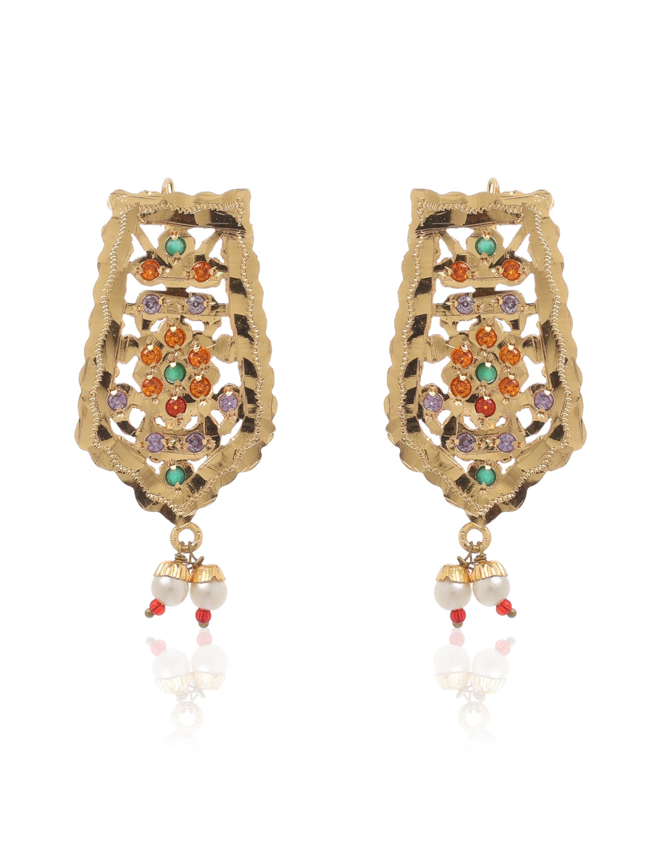 Mayuri Gold Tone Silver Necklace & Earrings