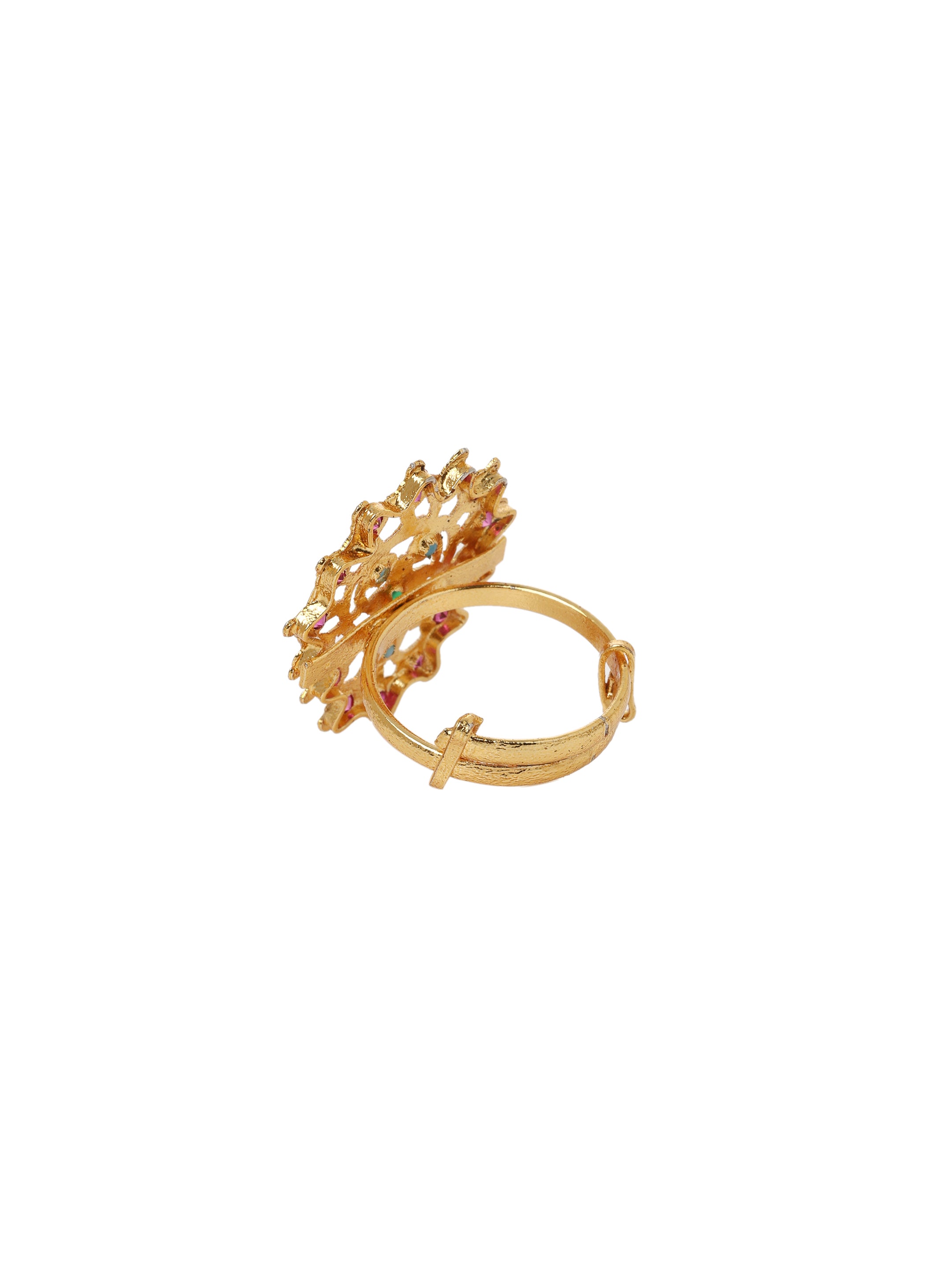 Kavya Gold Tone Silver Ring