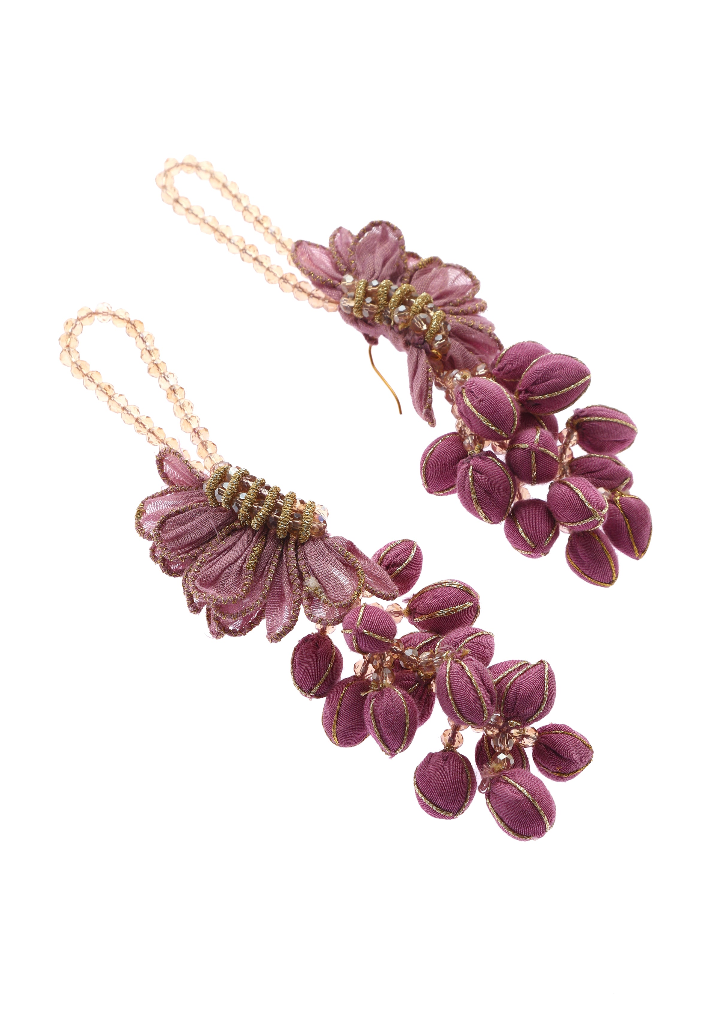 Wine Floral Earrings