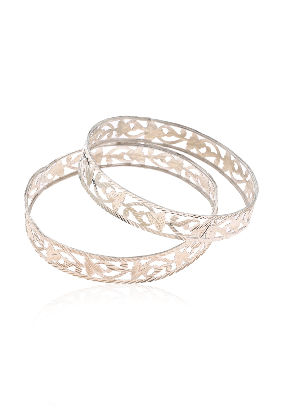 Parviti Handmade Silver Bangle- Set of 2
