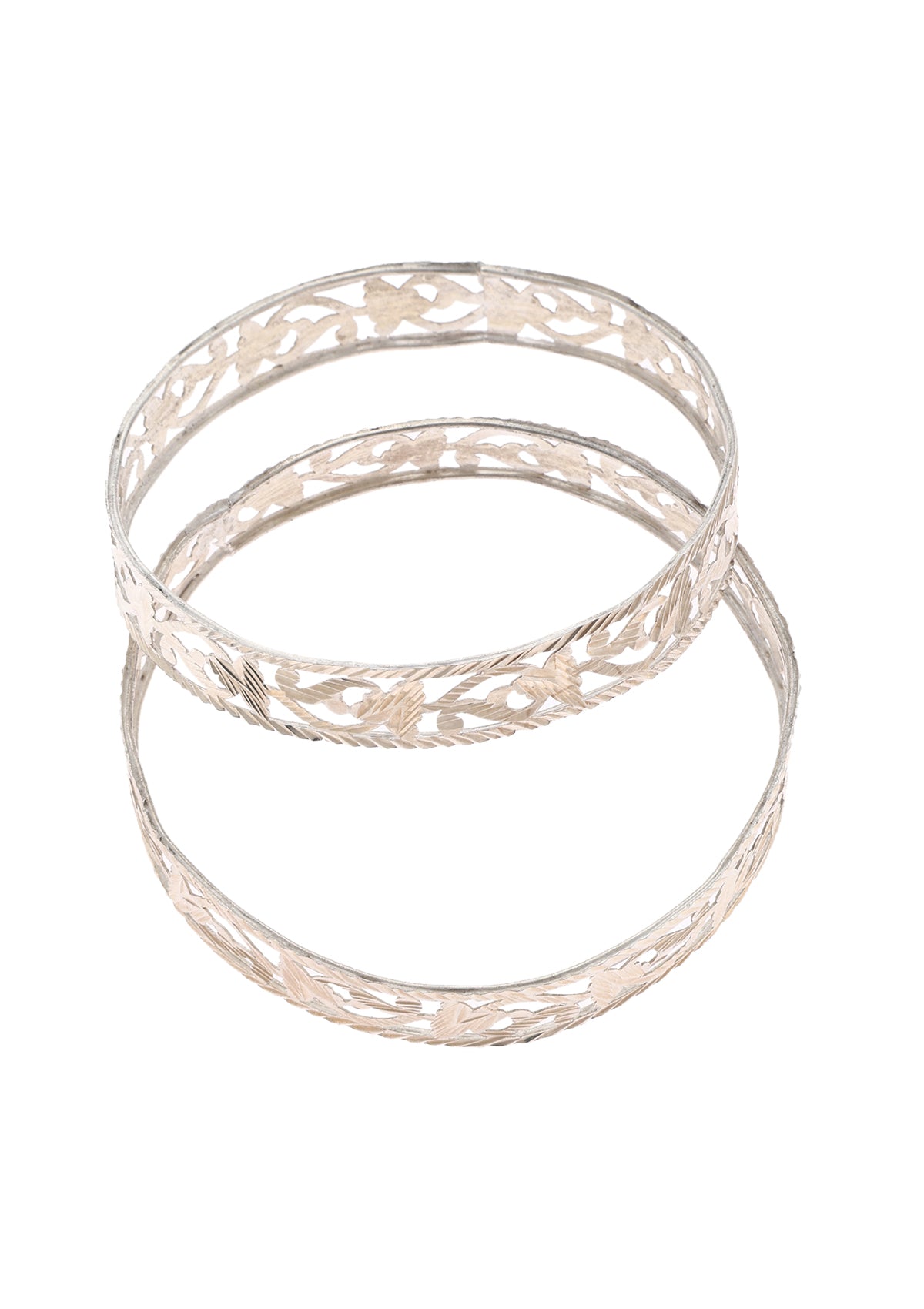 Parviti Handmade Silver Bangle- Set of 2