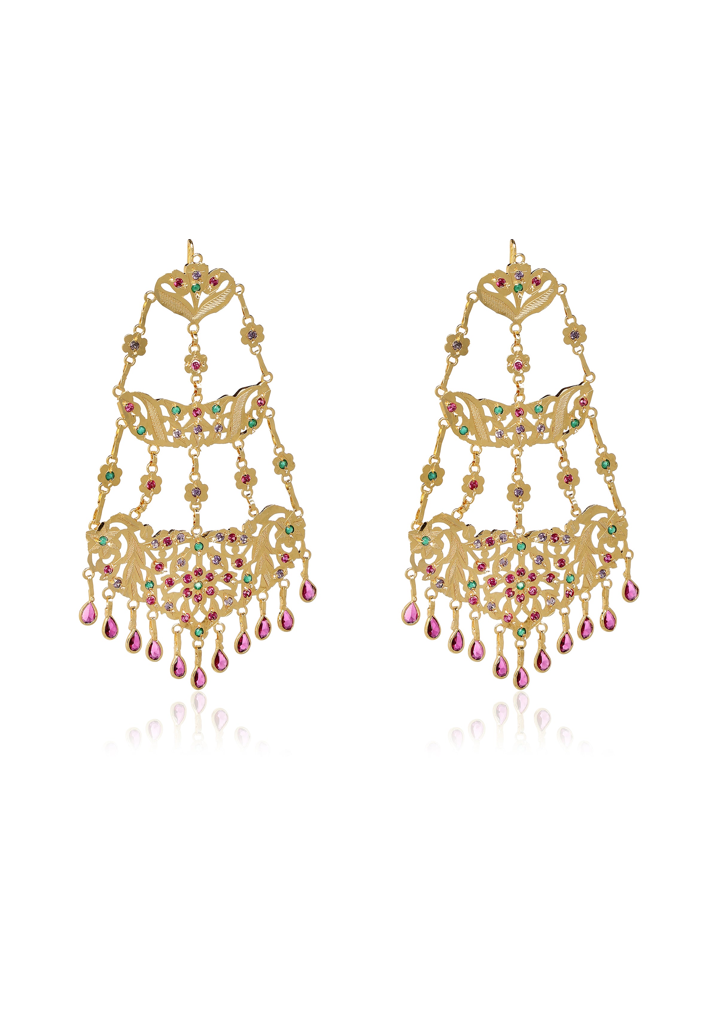 Mehboob Gold Tone Silver Earrings