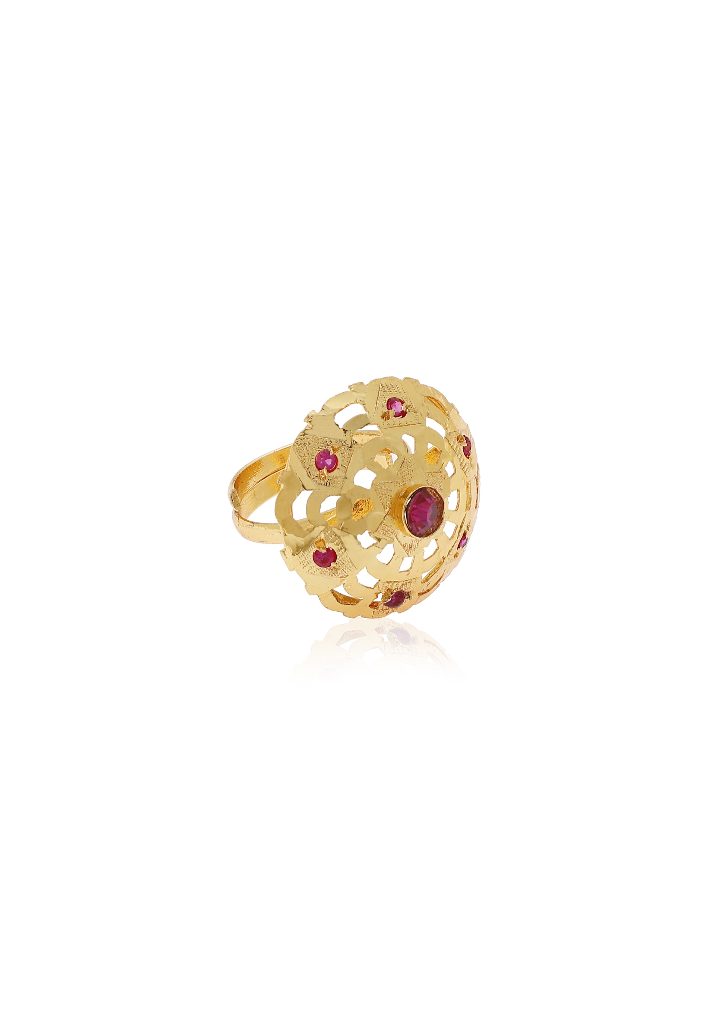 Shaha Gold Tone Silver Ring