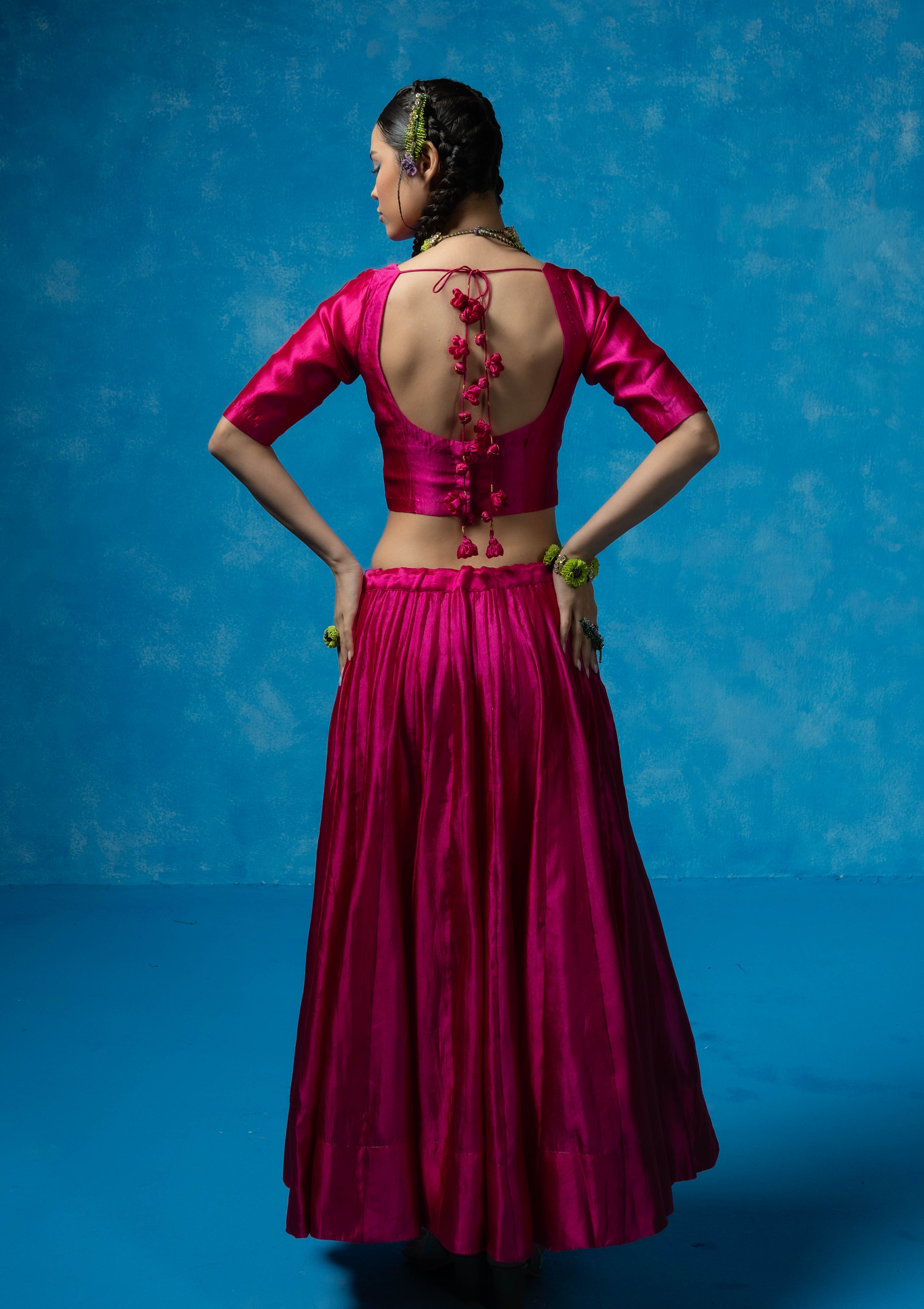 Rubab Silk Blouse & Skirt Set