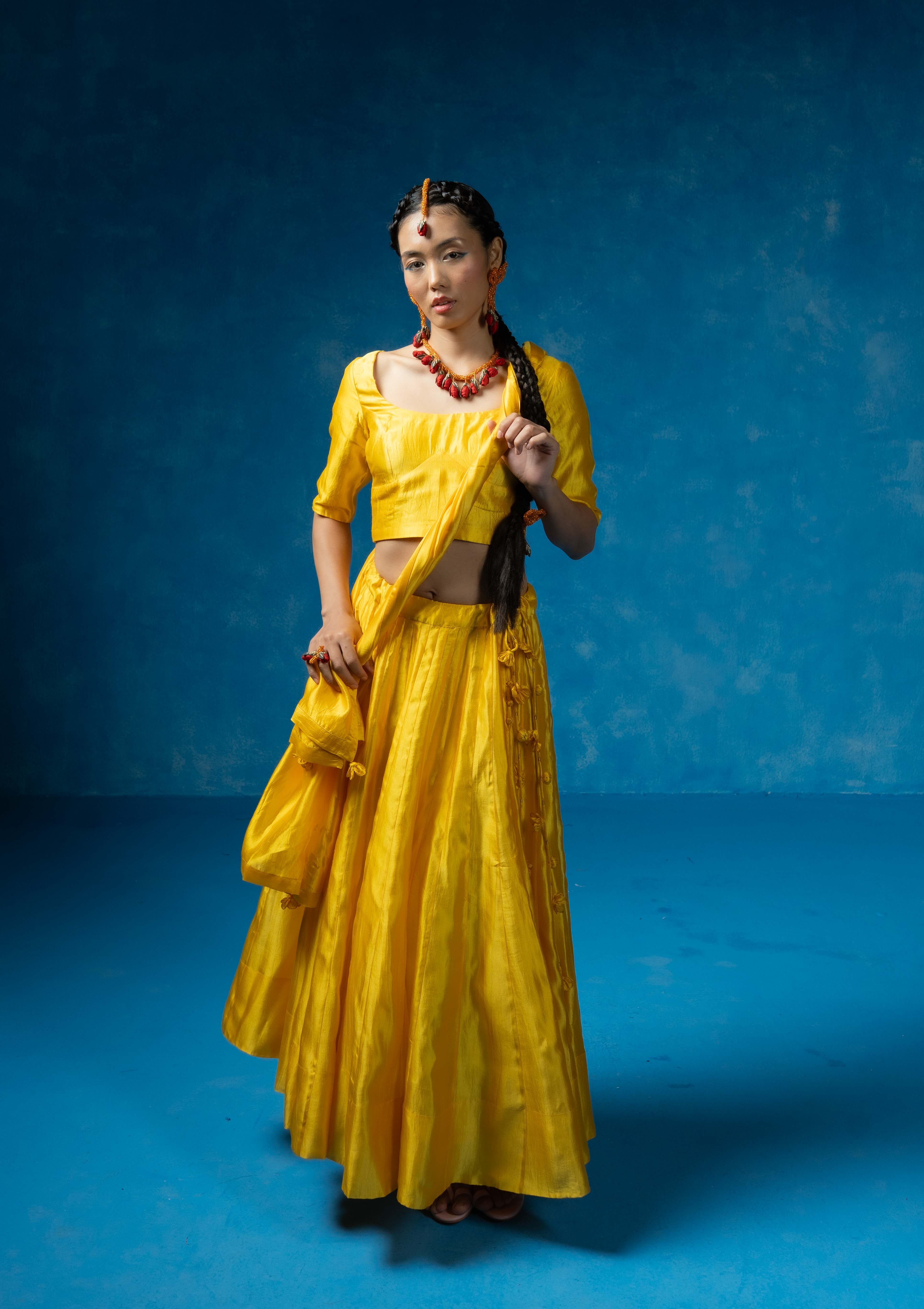 Palash Blouse,Skirt & Dupatta Set