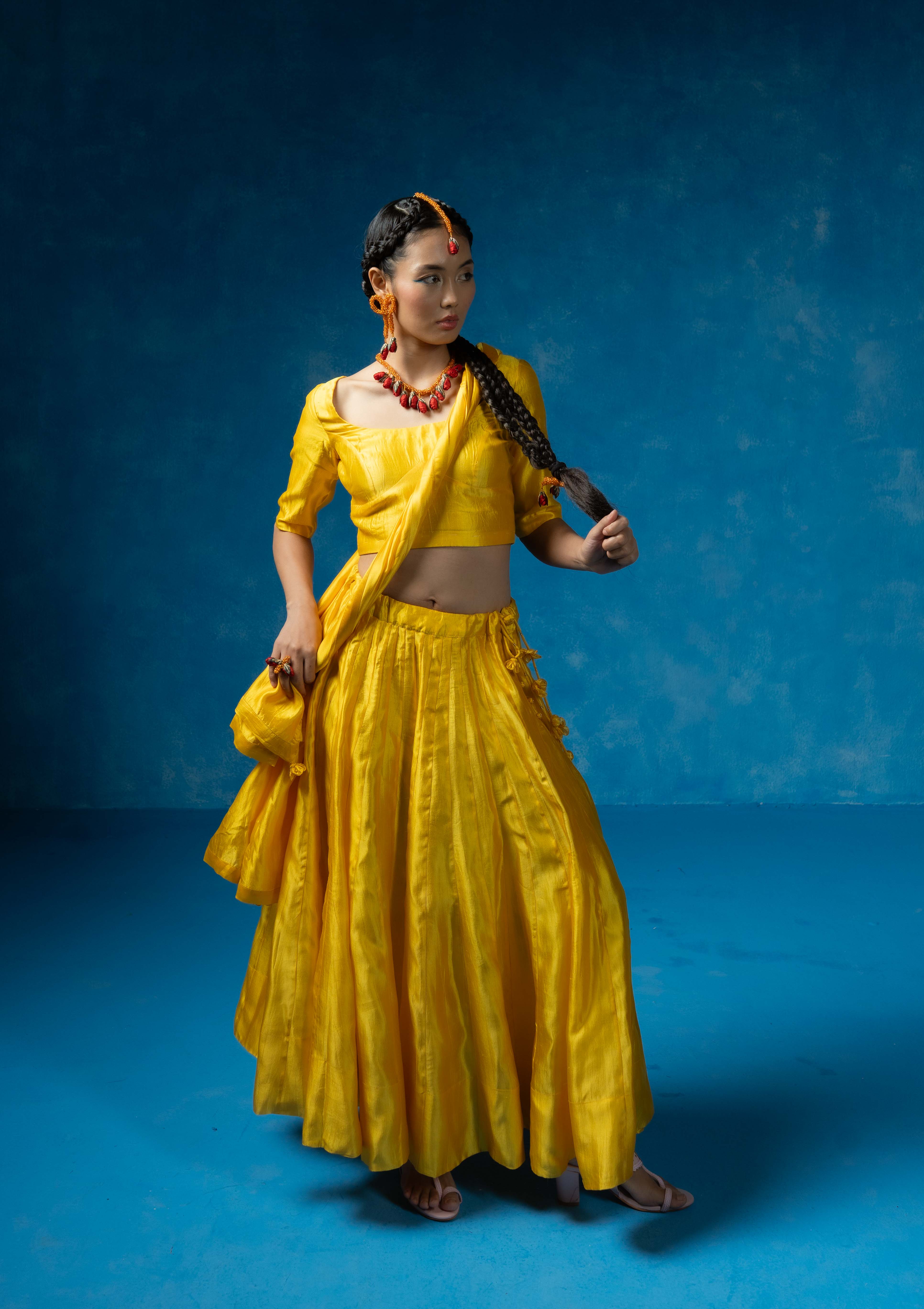 Palash Blouse,Skirt & Dupatta Set