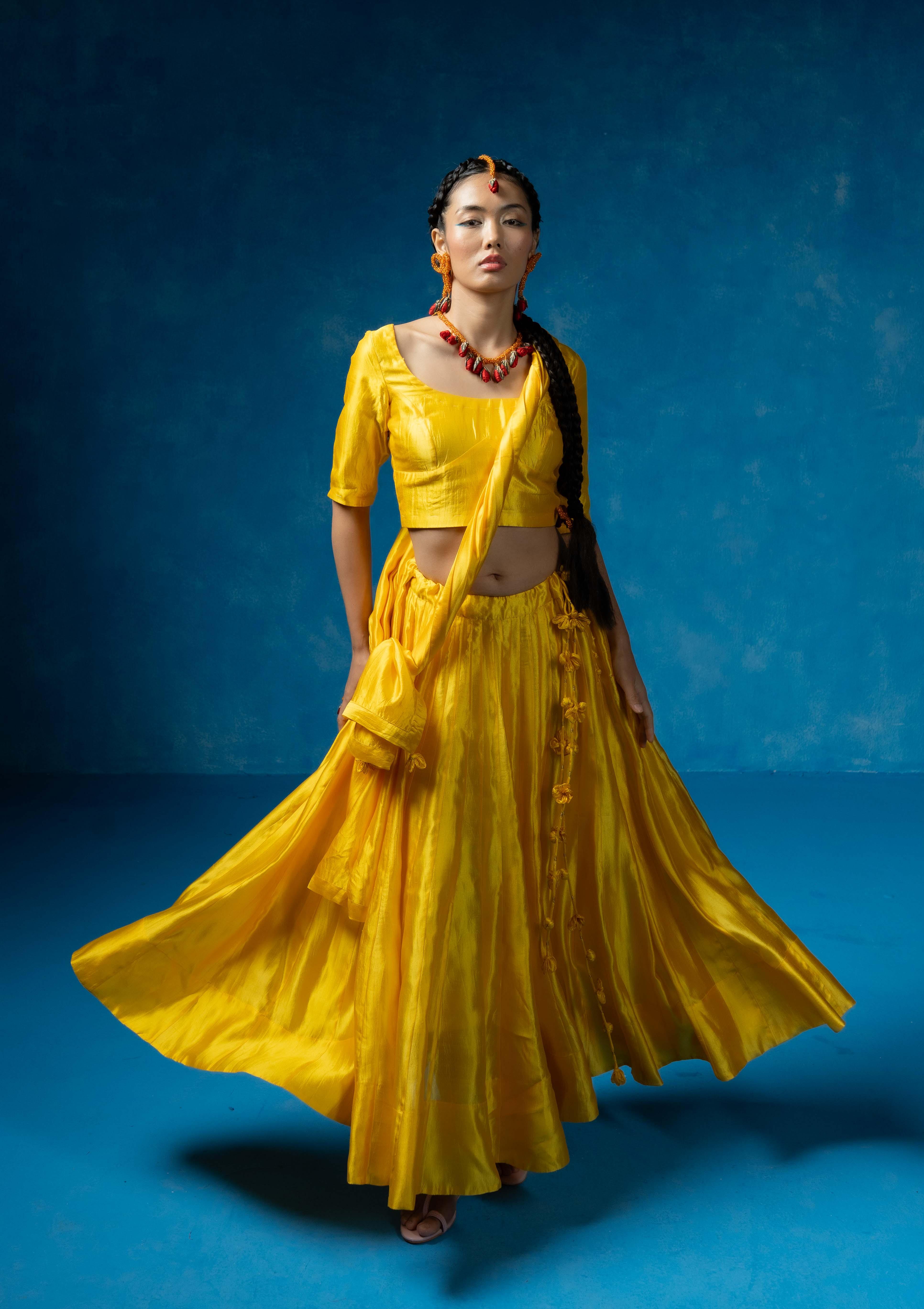 Palash Blouse,Skirt & Dupatta Set