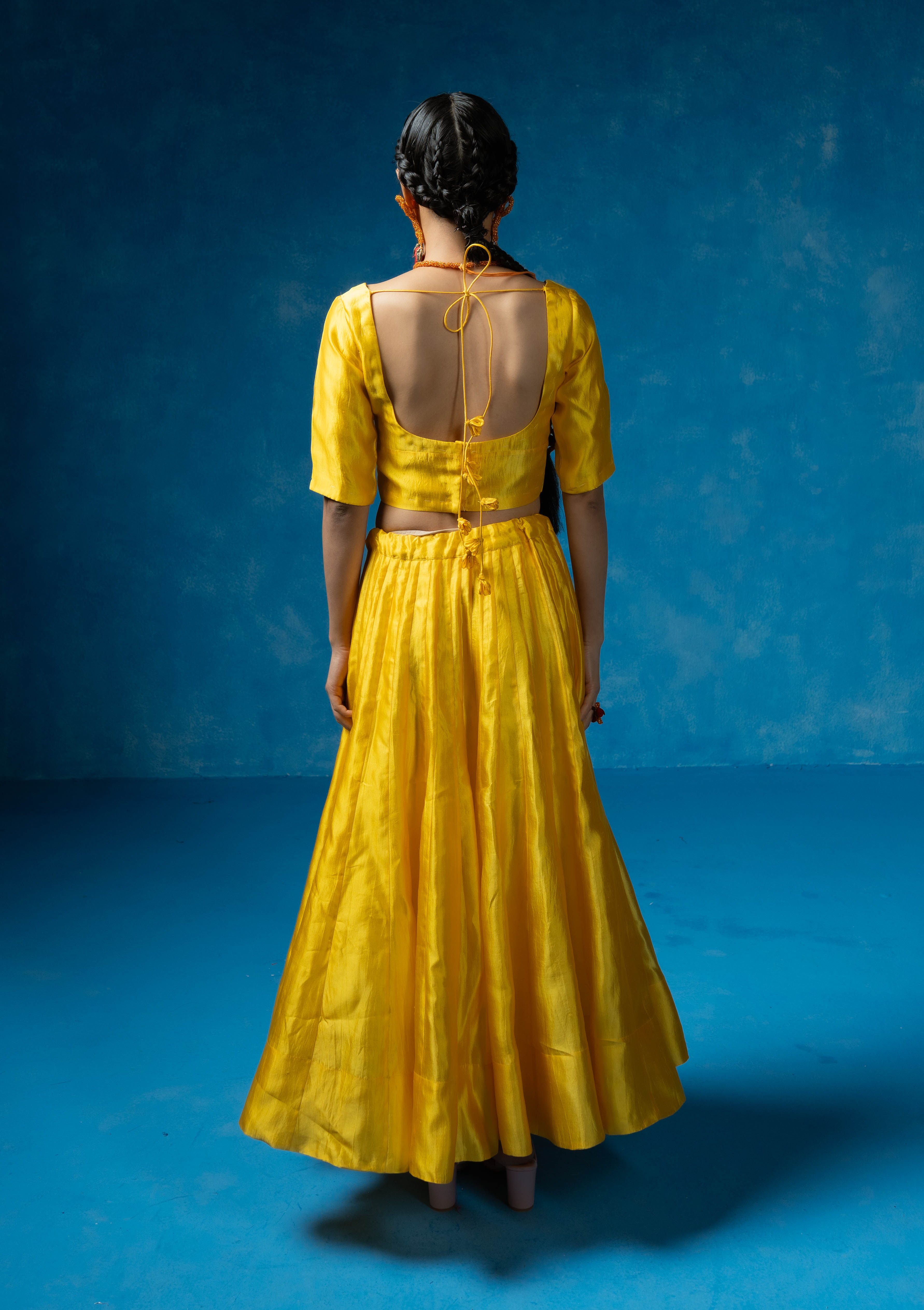 Palash Silk Blouse & Skirt Set