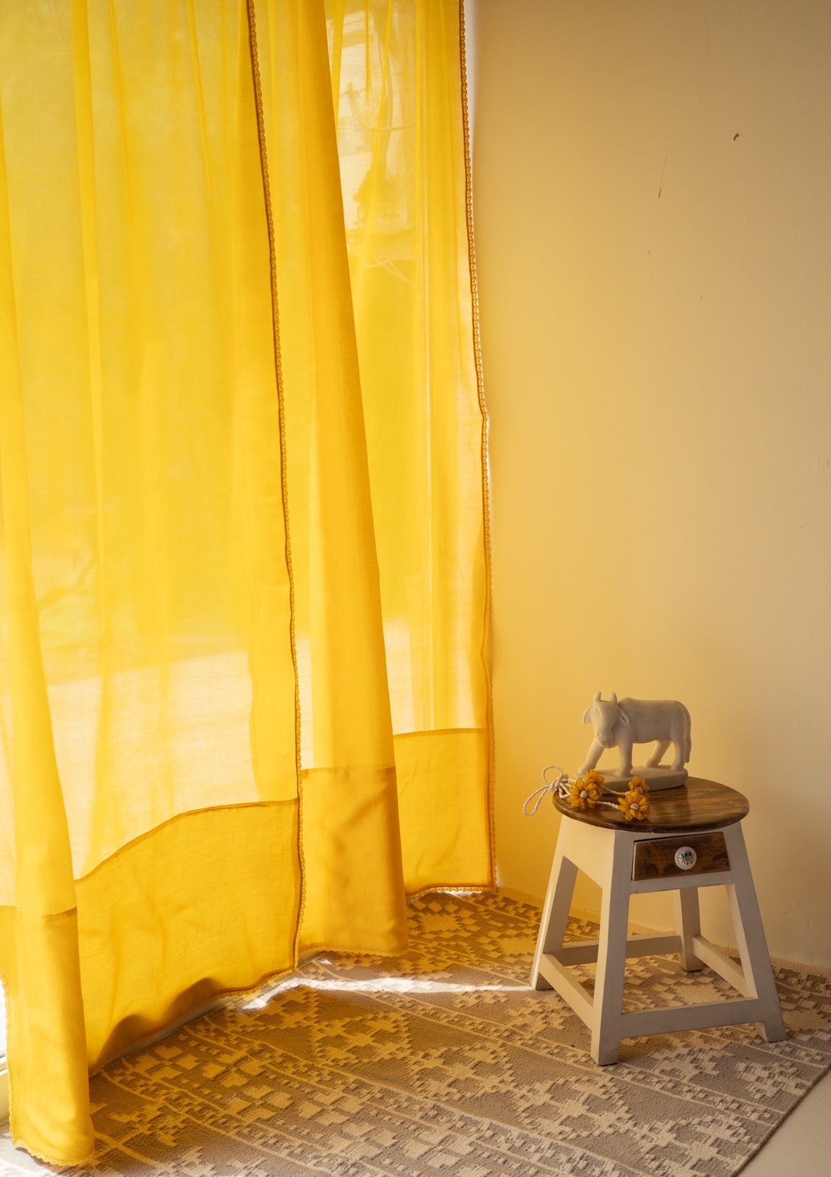 Afternoon Sheer Chanderi Curtains- Set of 2