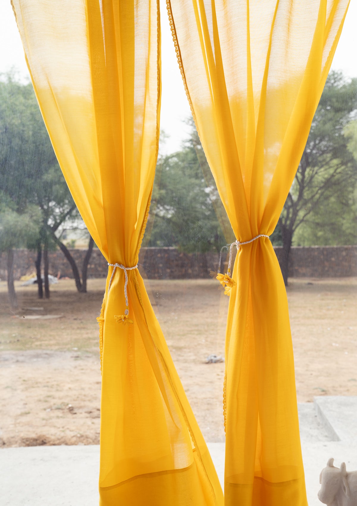 Afternoon Sheer Chanderi Curtains- Set of 2