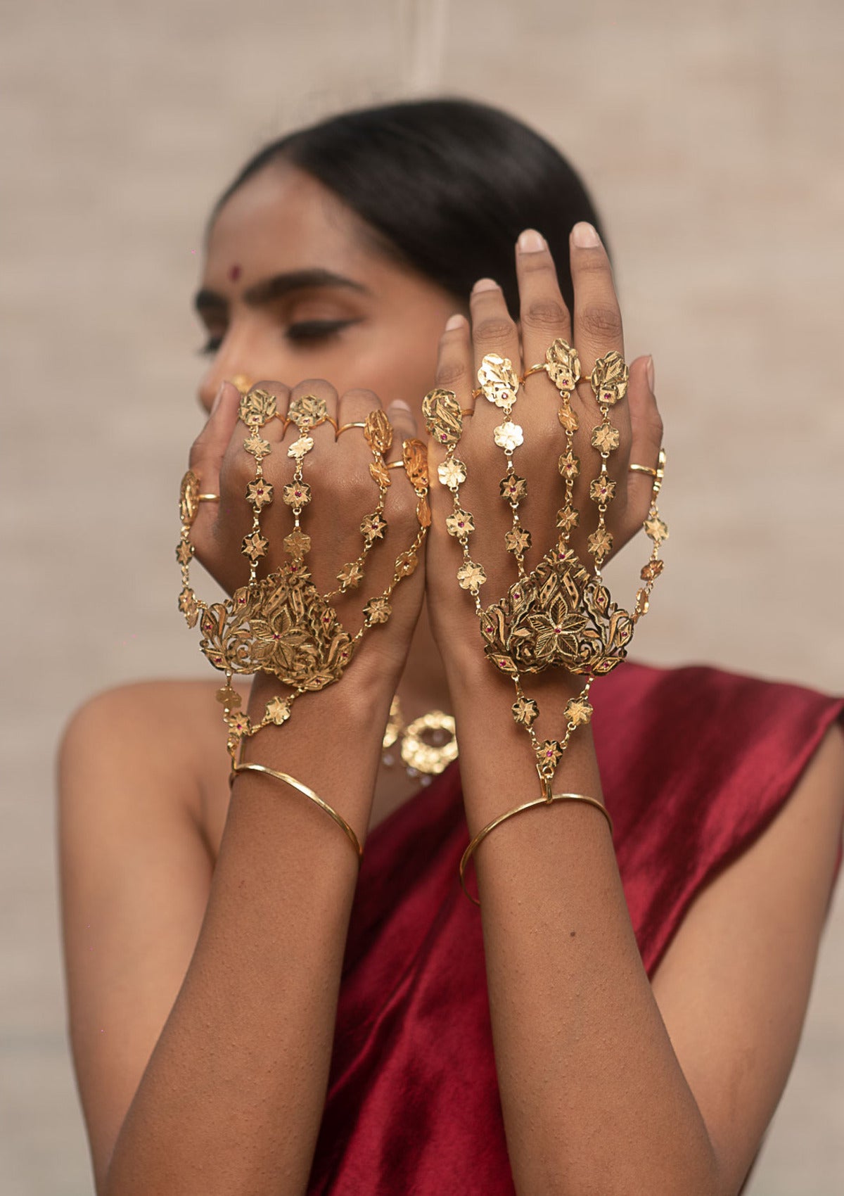 Ahlum Gold Tone Silver Punchangla
