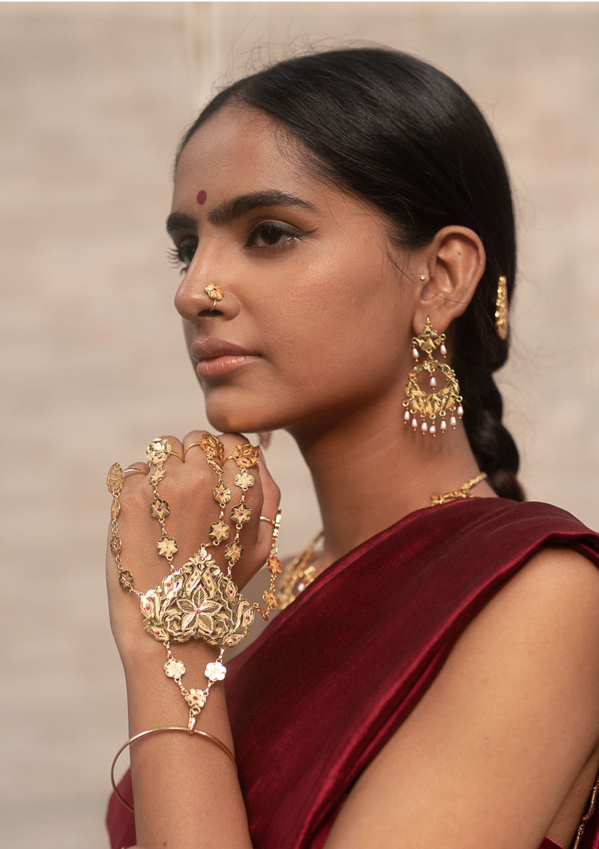 Ahlum Gold Tone Silver Punchangla