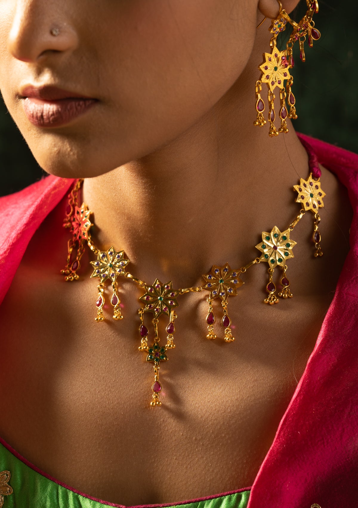 Anar Gold Tone Silver Necklace