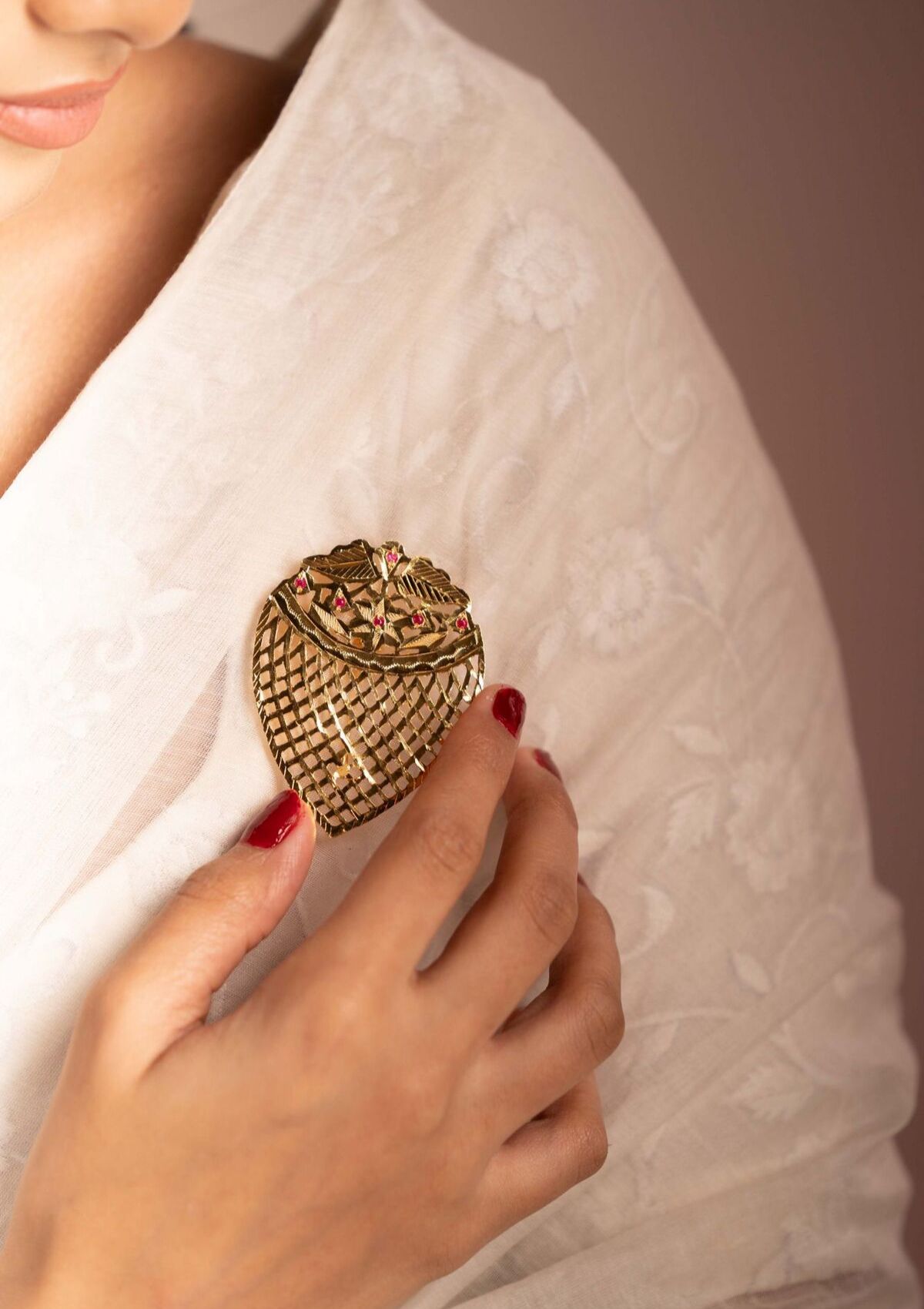 Anita Gold Tone Silver Brooch
