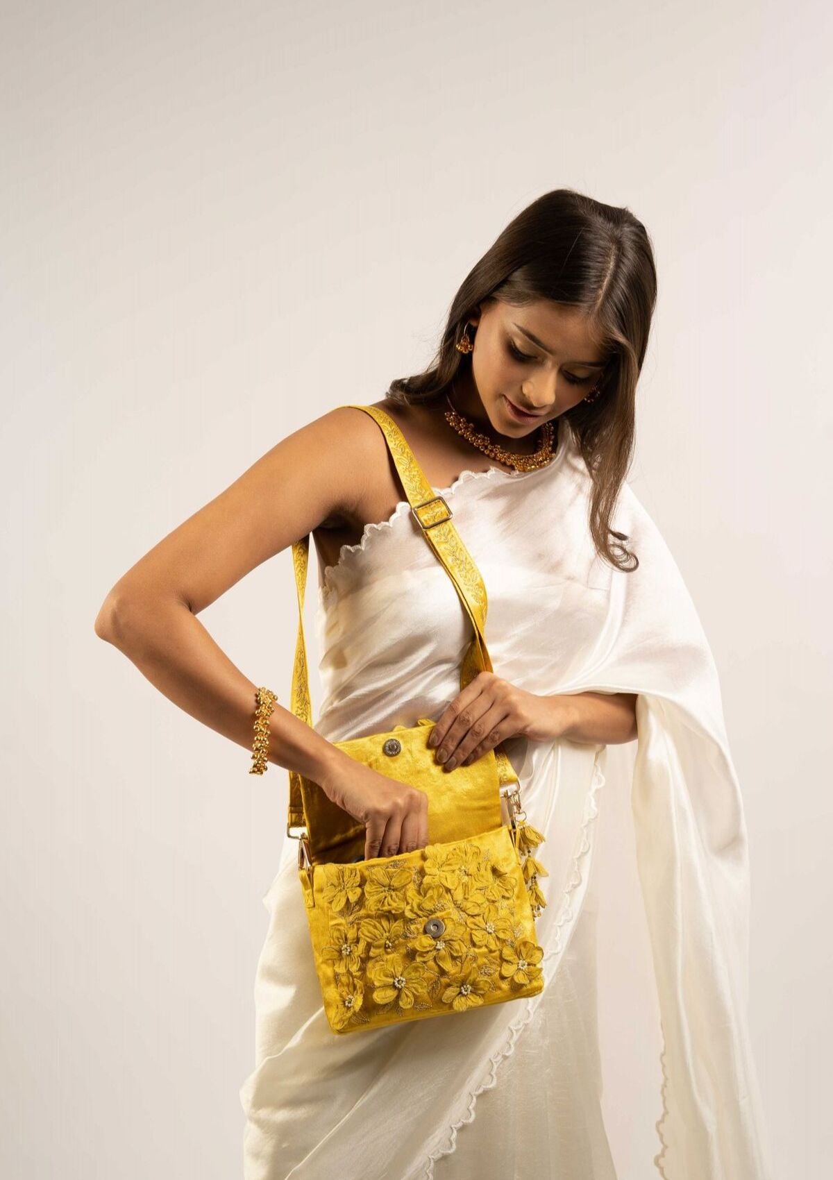 Apsara Floral Messenger Bag