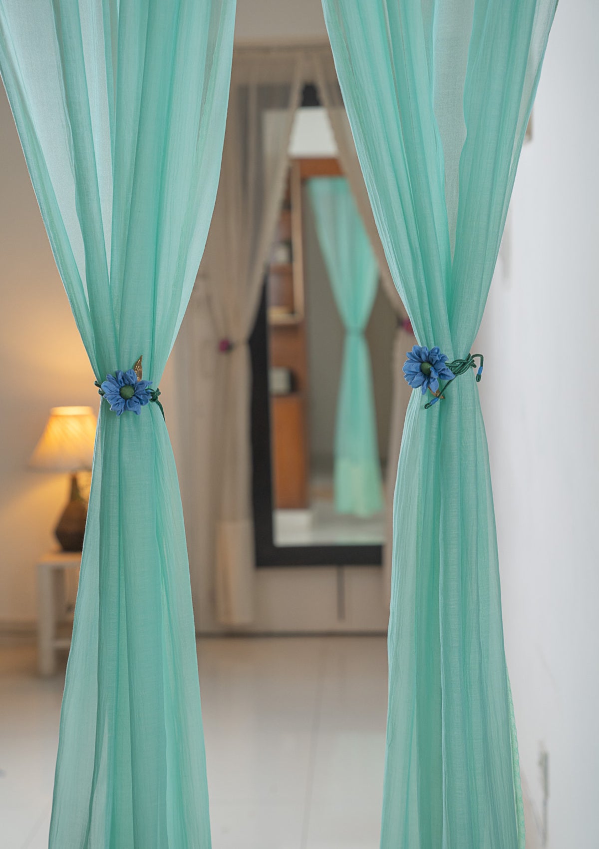 Arctic Blue Curtain Ties - Set of 2