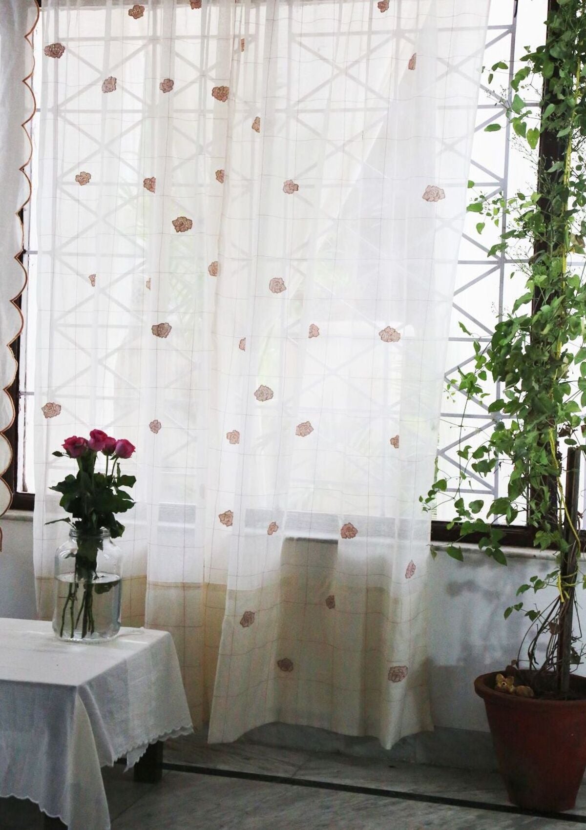 Ashvini Off-White Sheer Curtain
