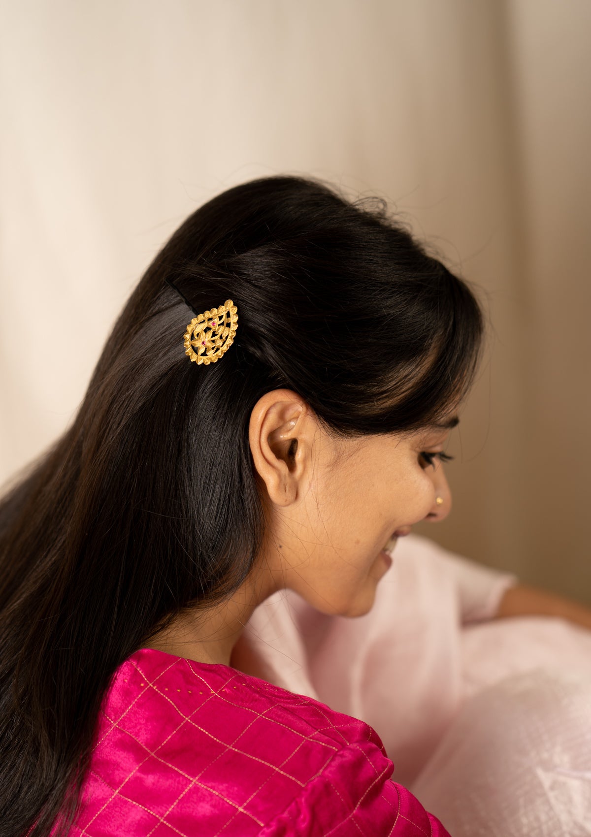 Atri Gold Tone Silver Hairpins - Set of 2