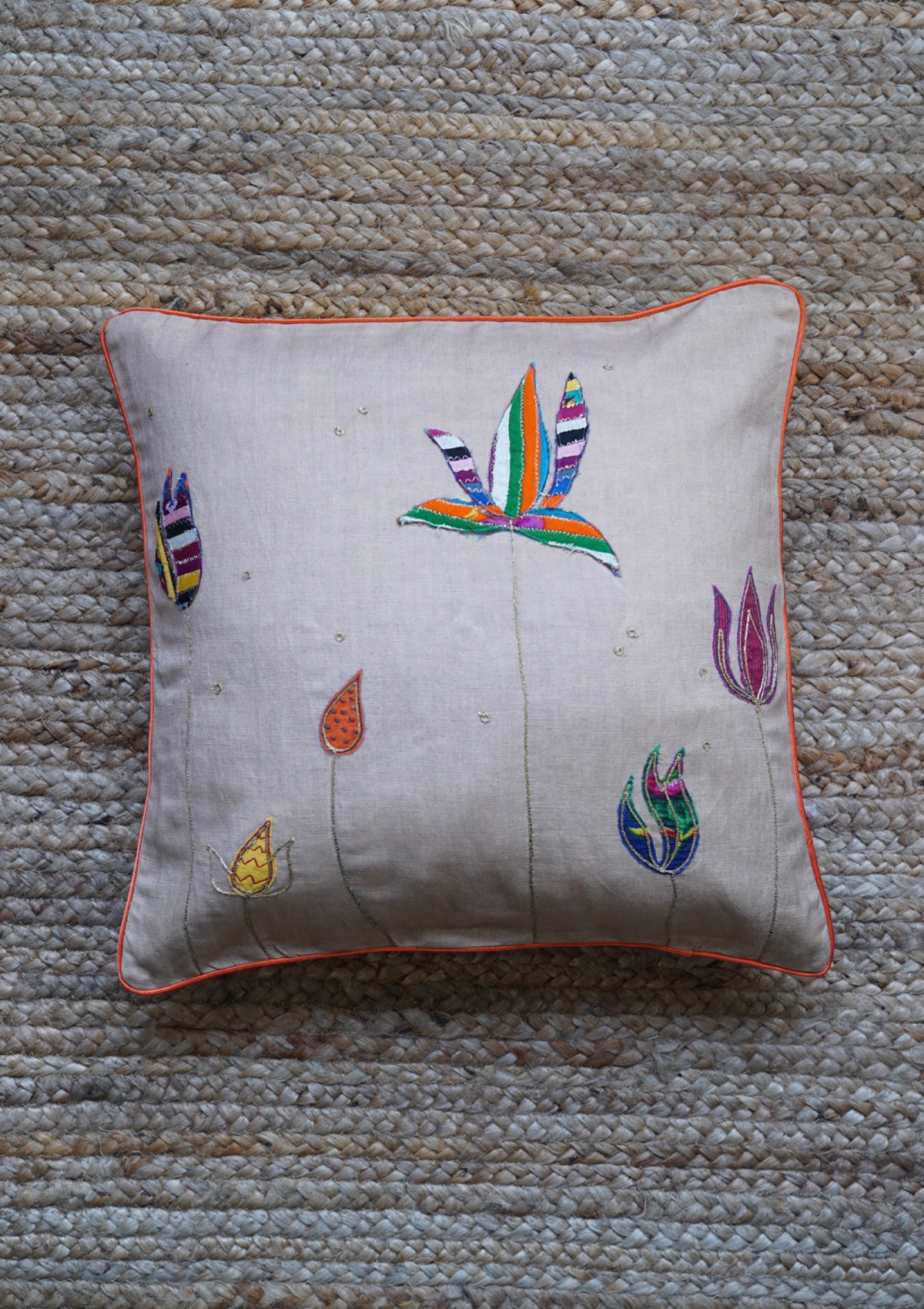 Beloved Lotus Linen Cushion Cover