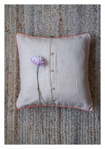 Beloved Lotus Linen Cushion Cover