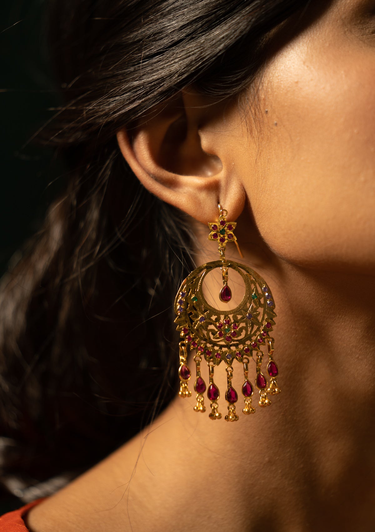 Bihu Gold Tone Silver Earrings