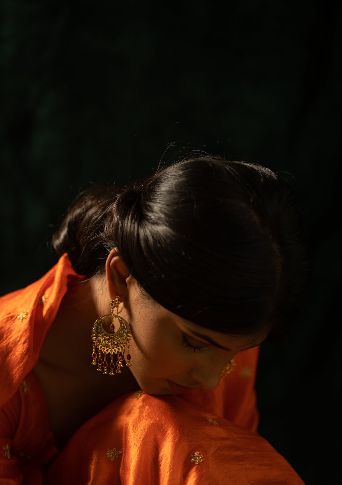 Bihu Gold Tone Silver Earrings