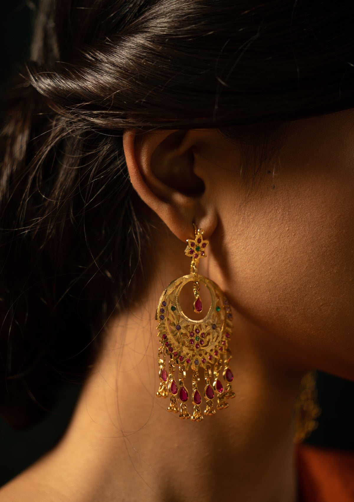 Bihu Gold Tone Silver Earrings