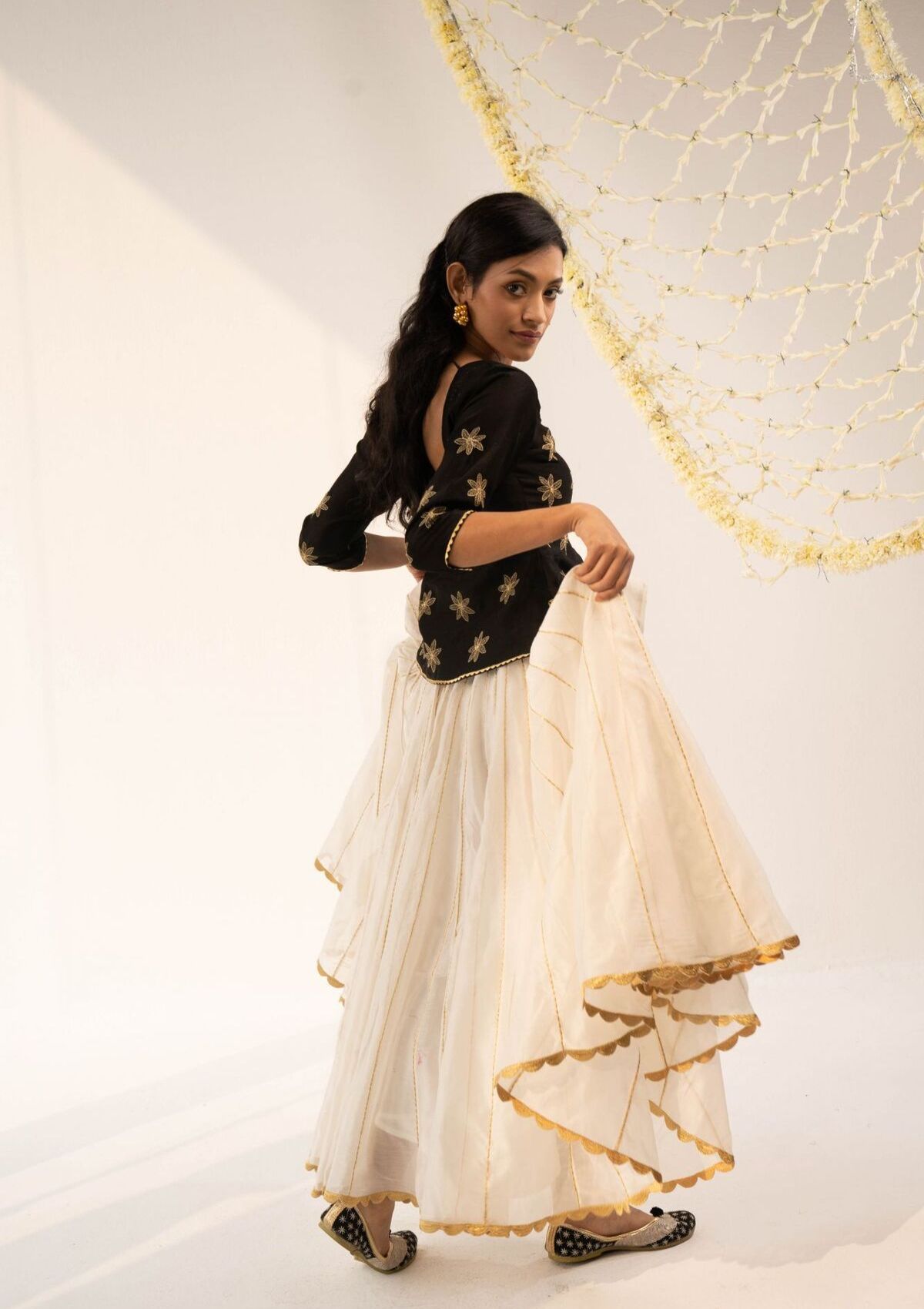 Biju Ivory Chanderi Skirt