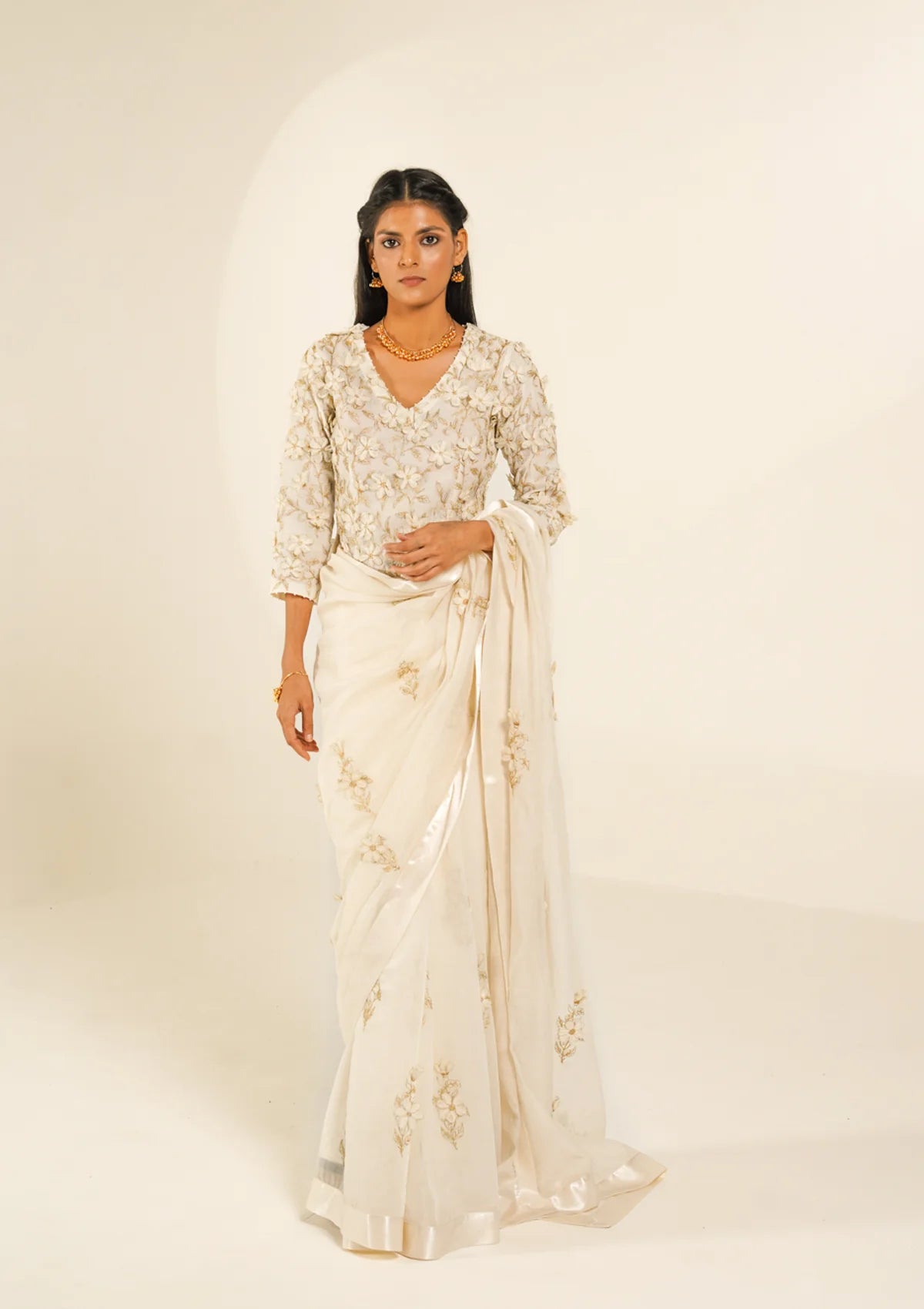 Lupe Floral Applique Saree