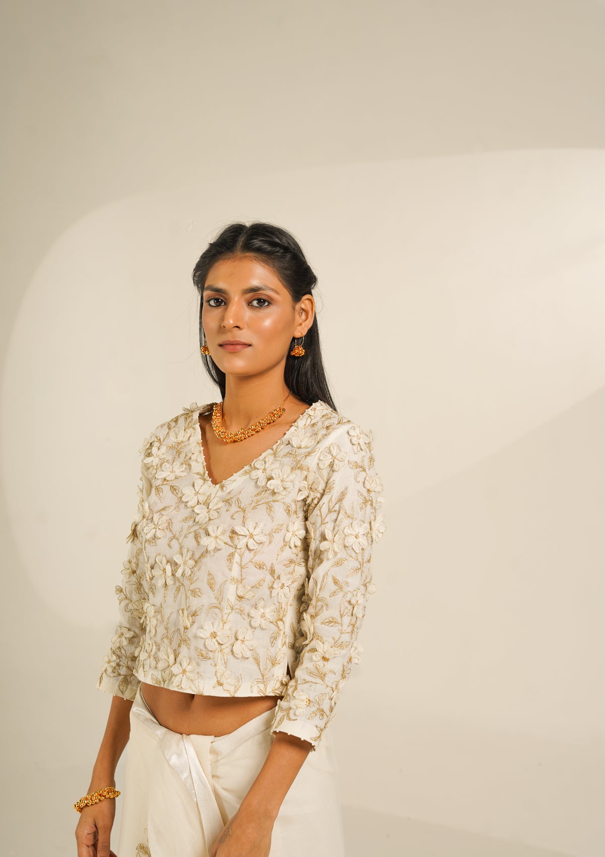 Celia Floral Applique Top