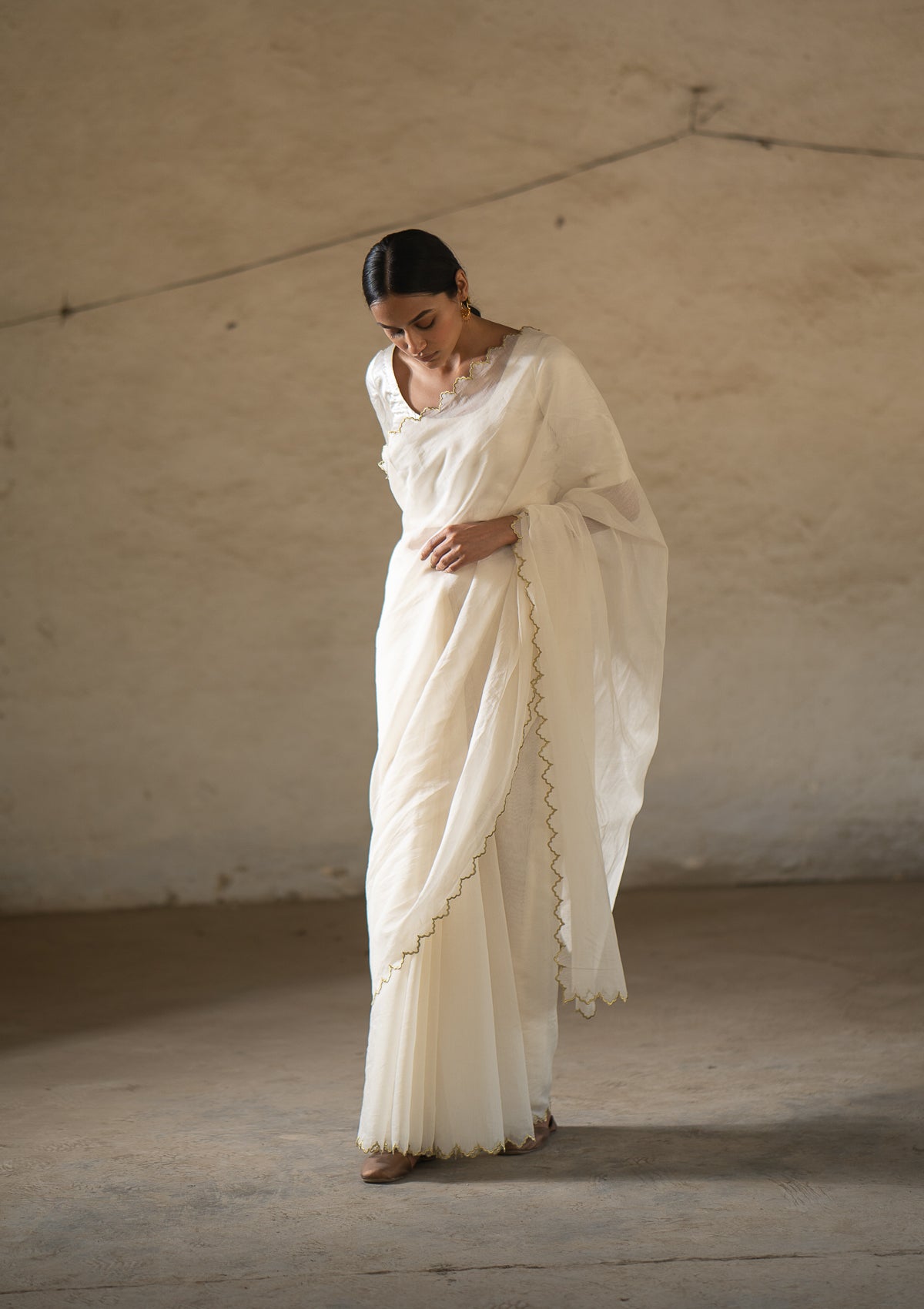 Cham Chamati Chanderi Saree
