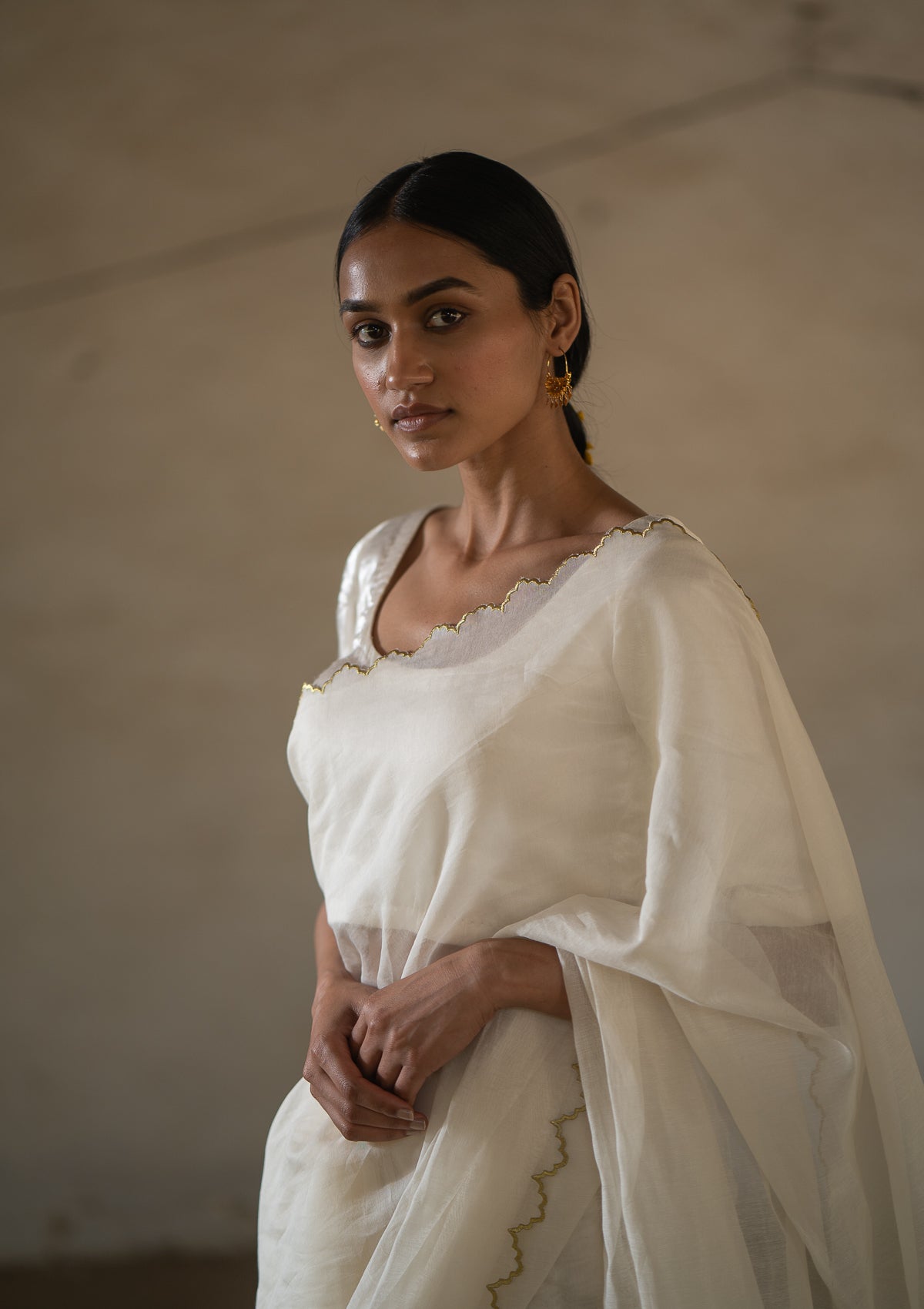 Cham Chamati Chanderi Saree