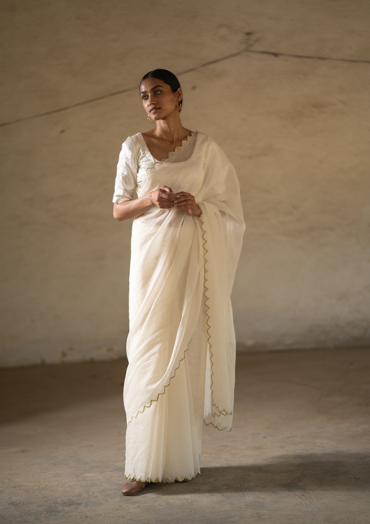 Cham Chamati Chanderi Saree