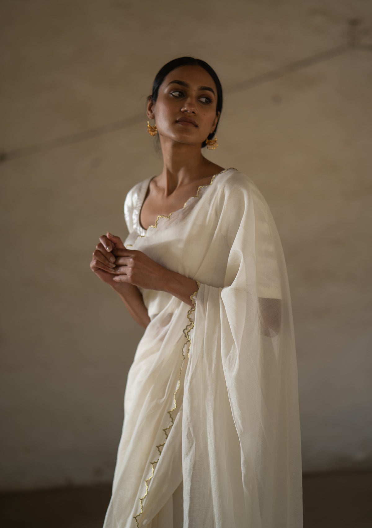 Cham Chamati Chanderi Saree