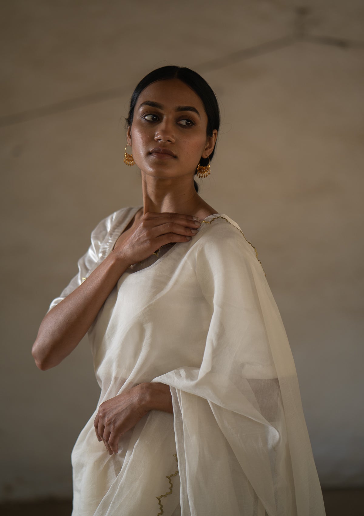 Cham Chamati Chanderi Saree