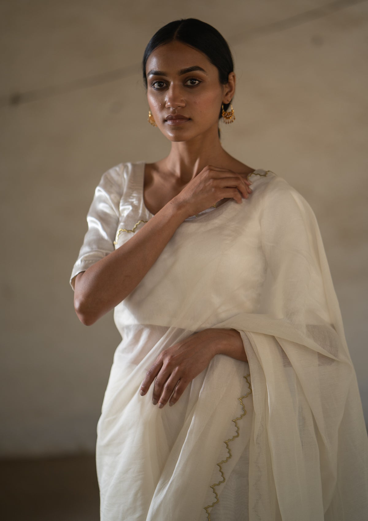 Cham Chamati Chanderi Saree