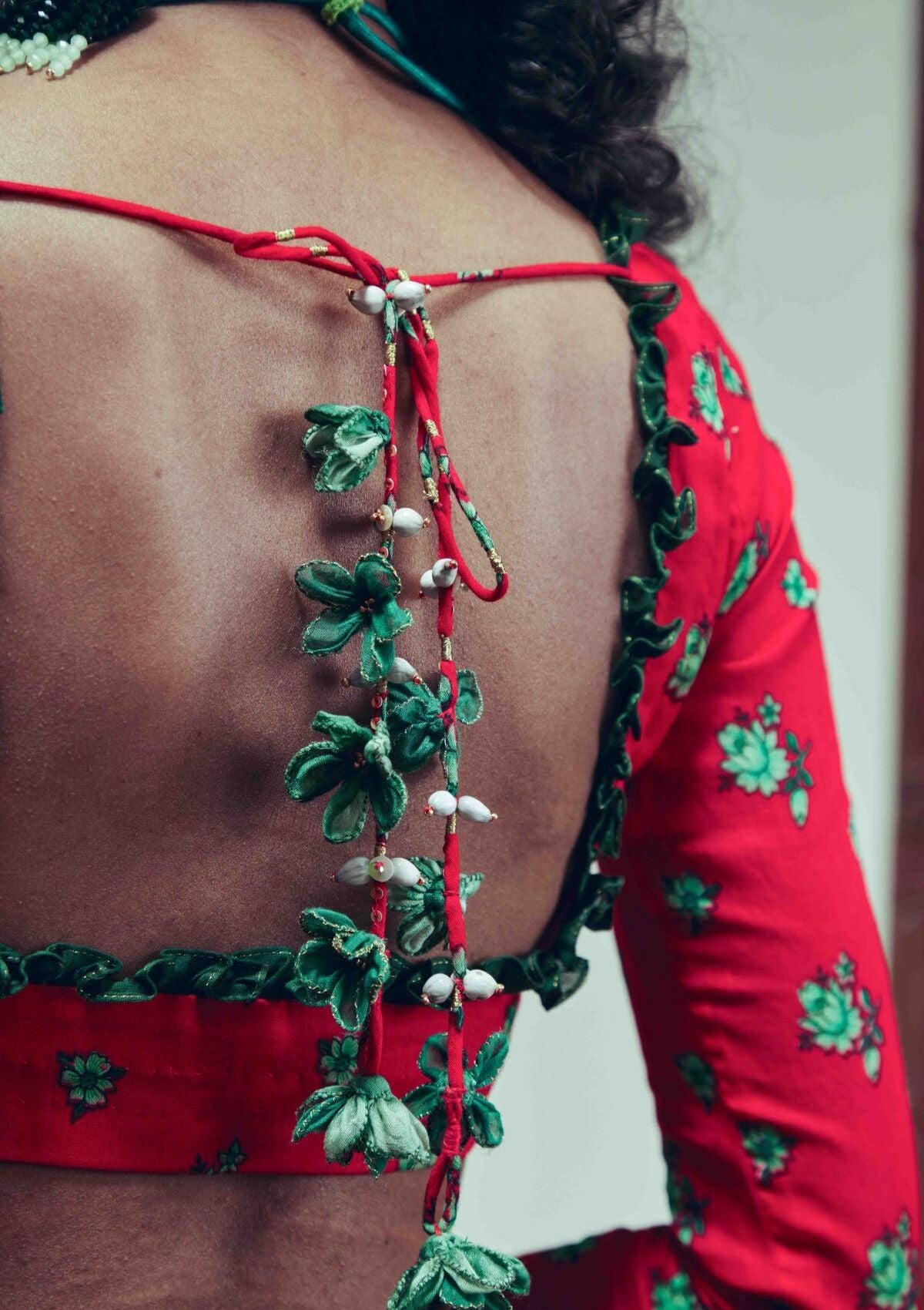 Chameli Red Blouse Petticoat Set