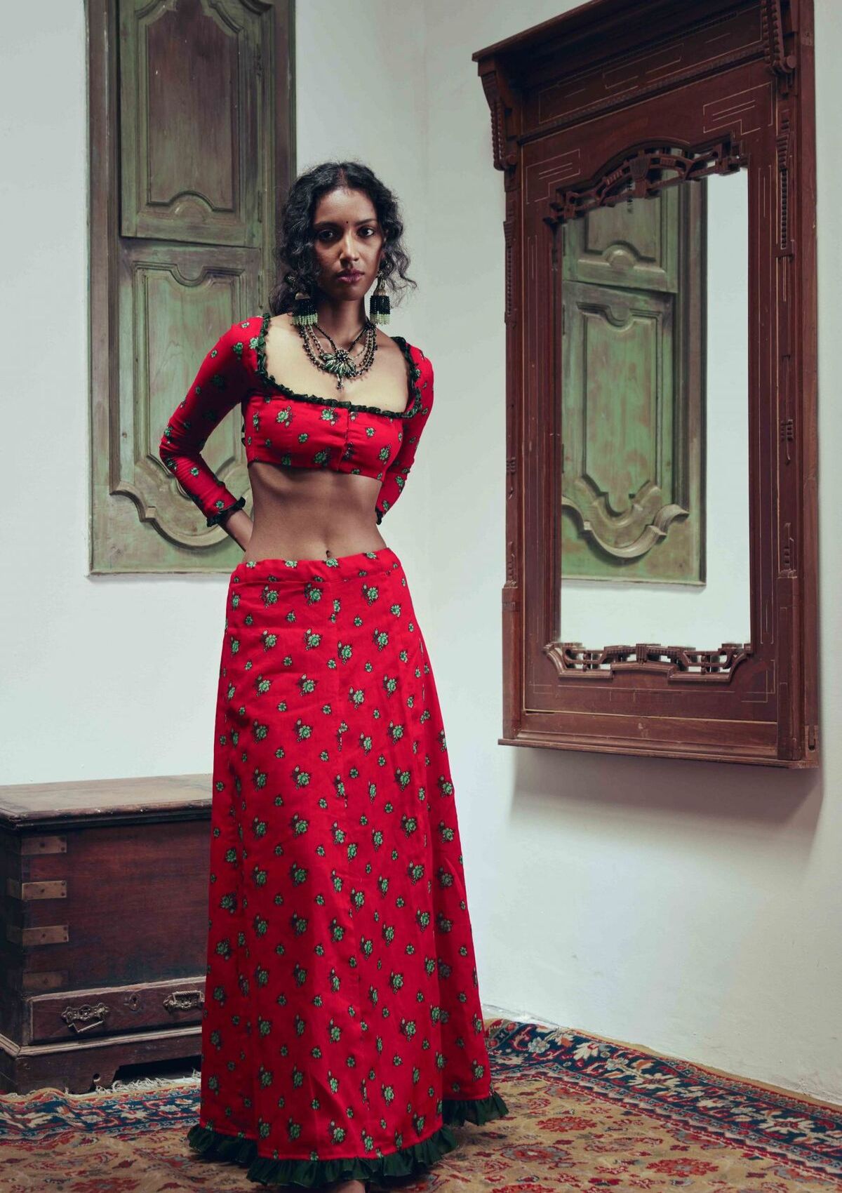 Chiti Red Chintz Peticoat