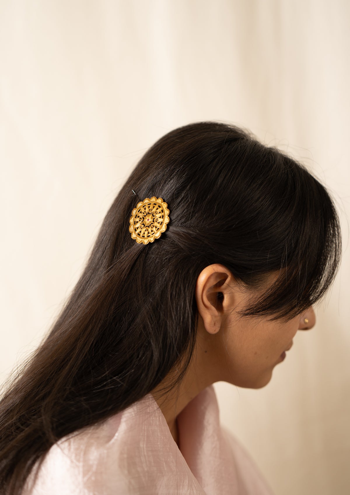Chand Gold Tone Silver Hairpin