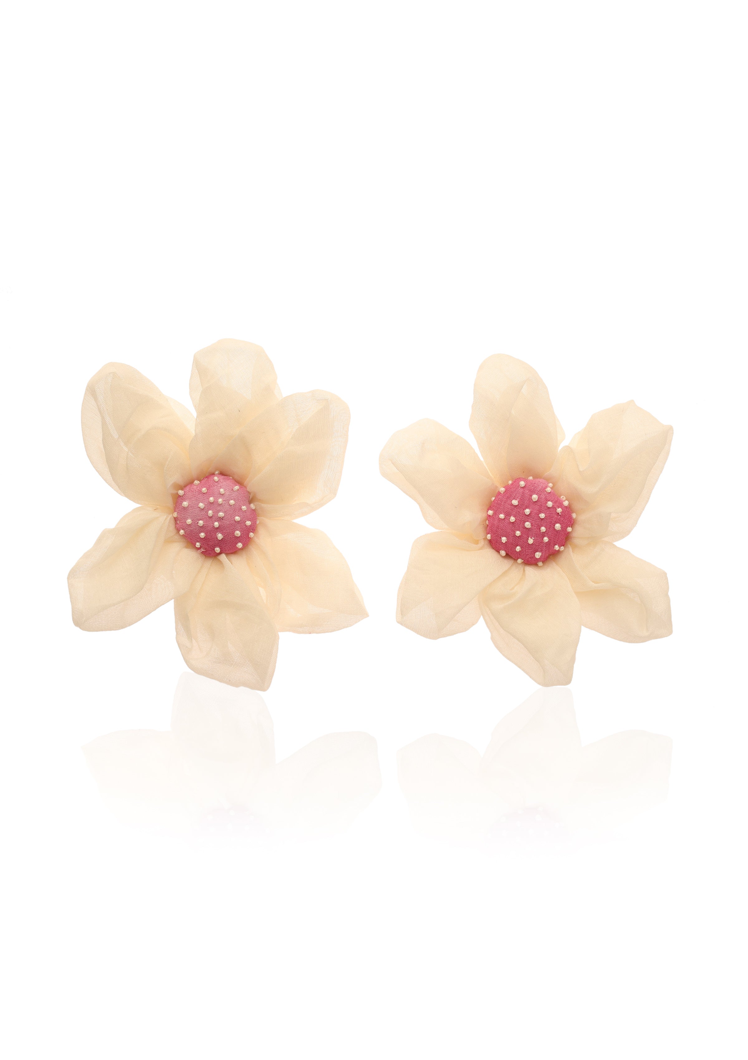 White Strawberry Floral Earrings
