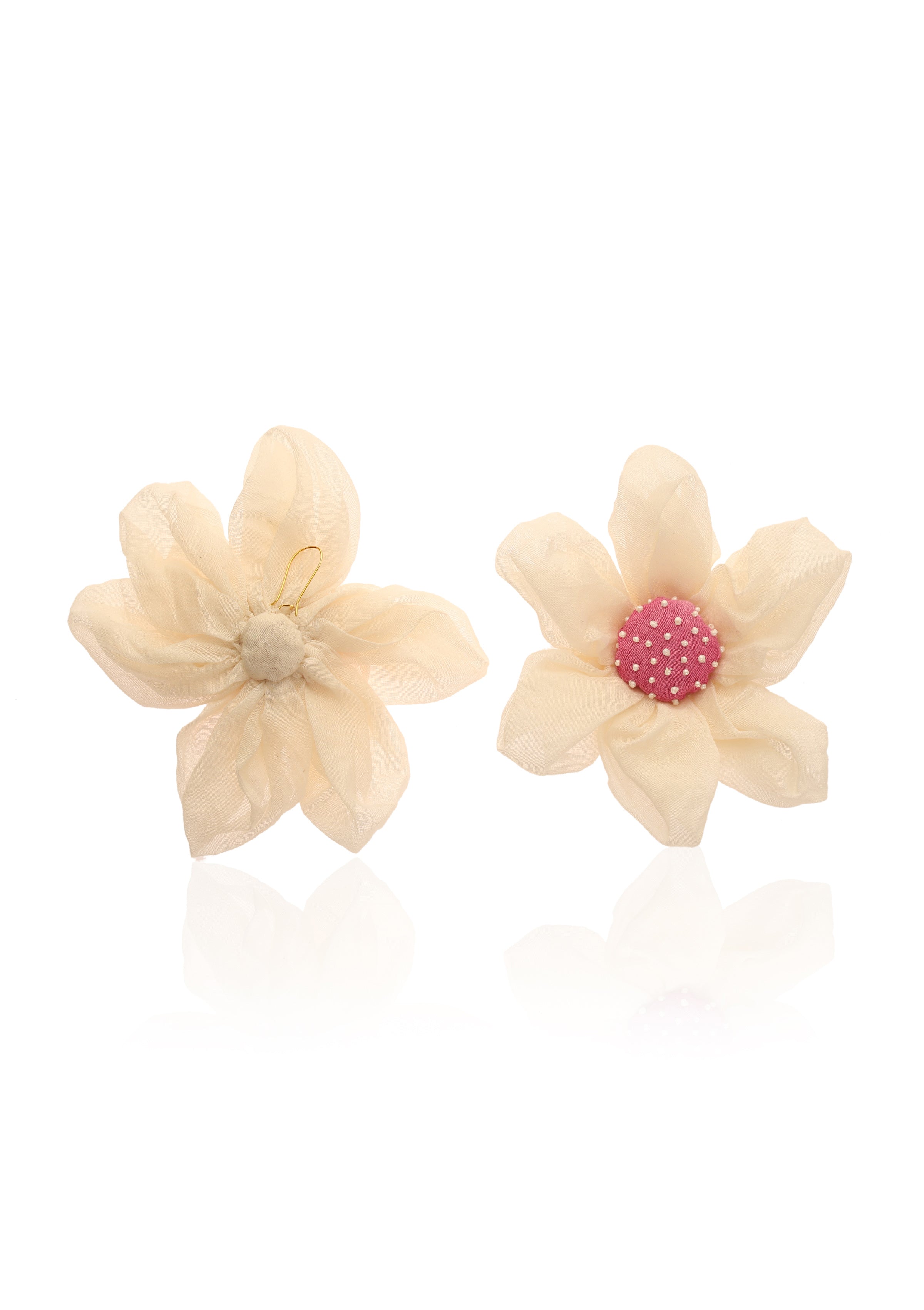 White Strawberry Floral Earrings
