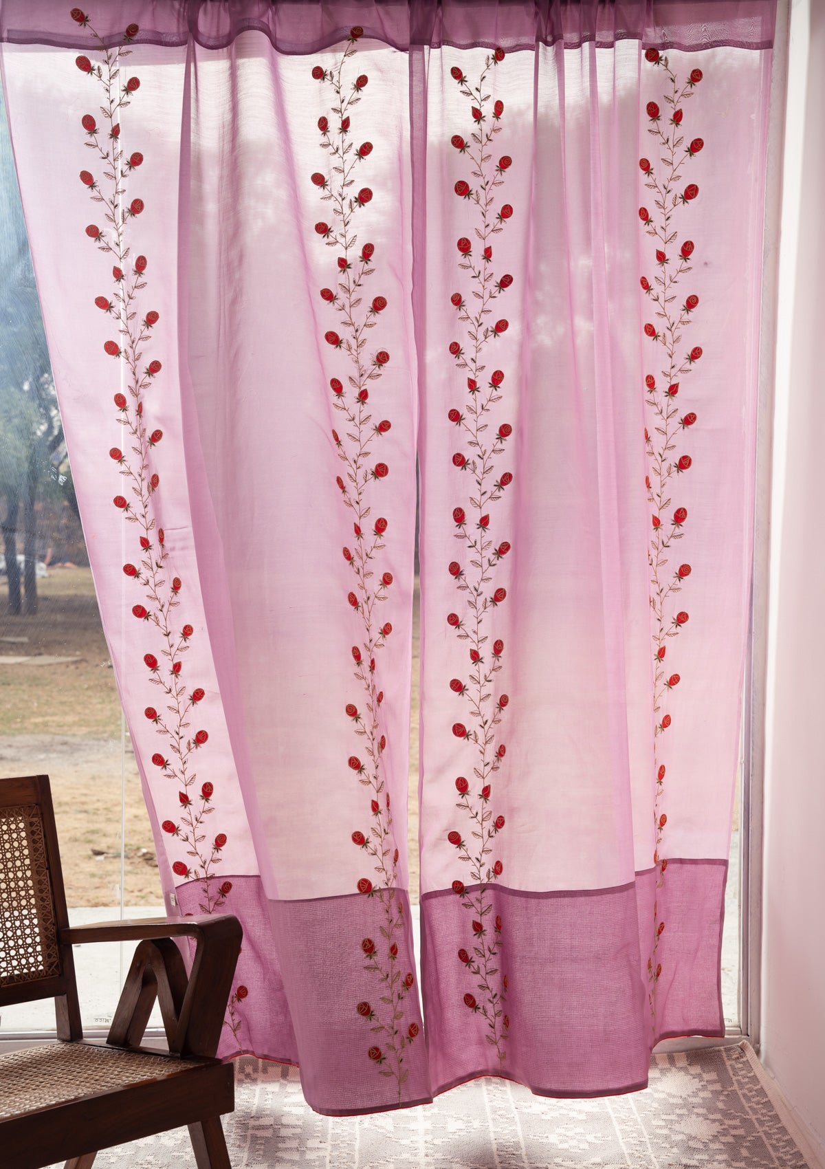 Dadirri Lavender Chanderi Sheer Curtain