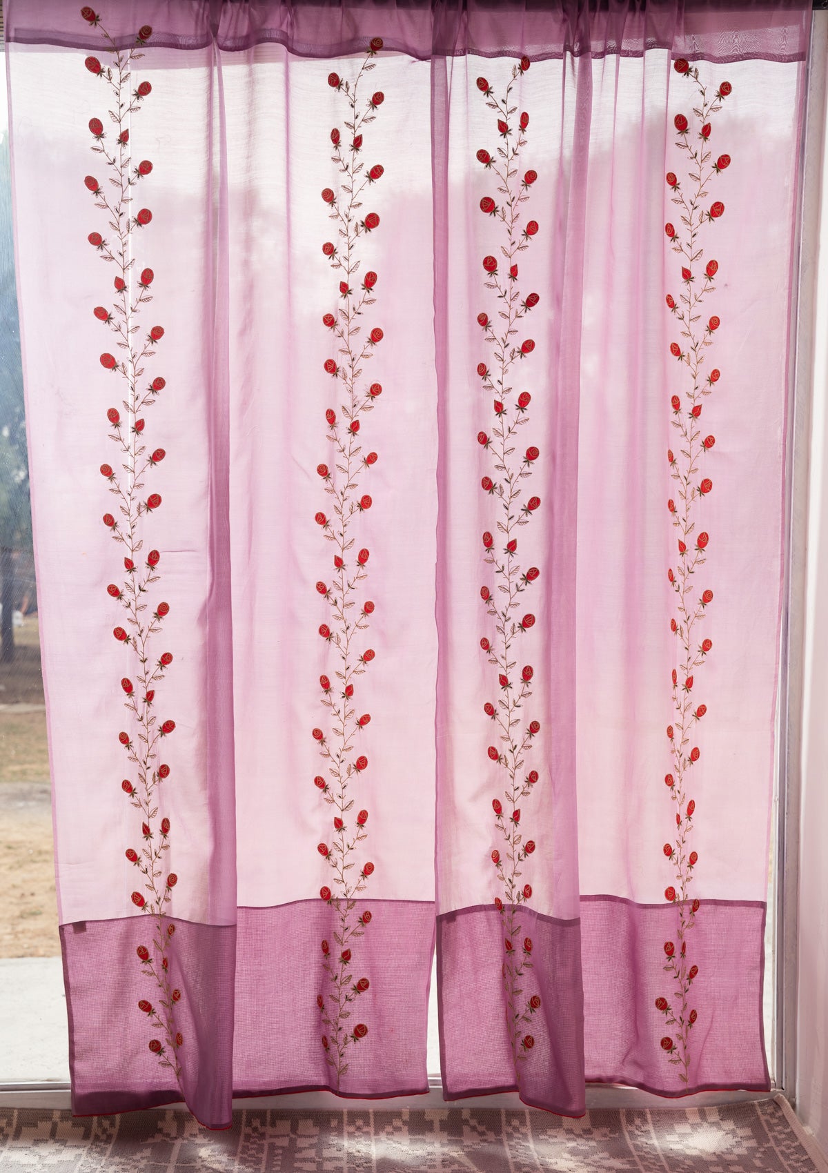 Dadirri Lavender Chanderi Sheer Curtain