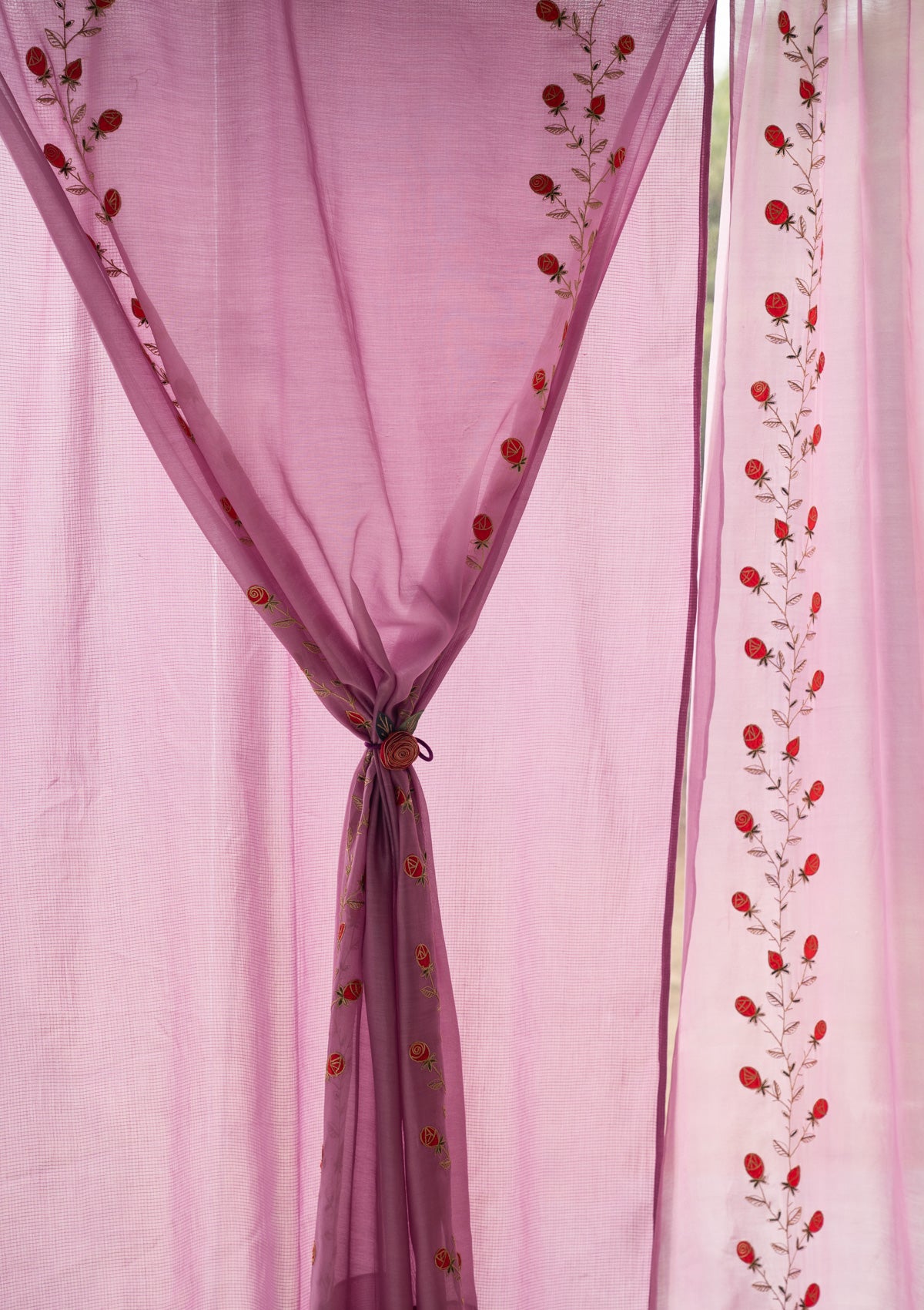 Dadirri Lavender Chanderi Sheer Curtain
