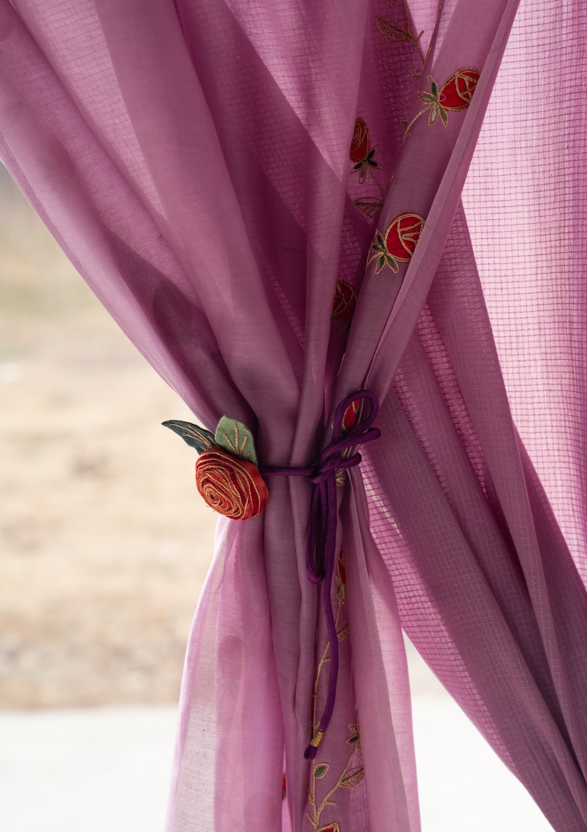 Dadirri Lavender Chanderi Sheer Curtain